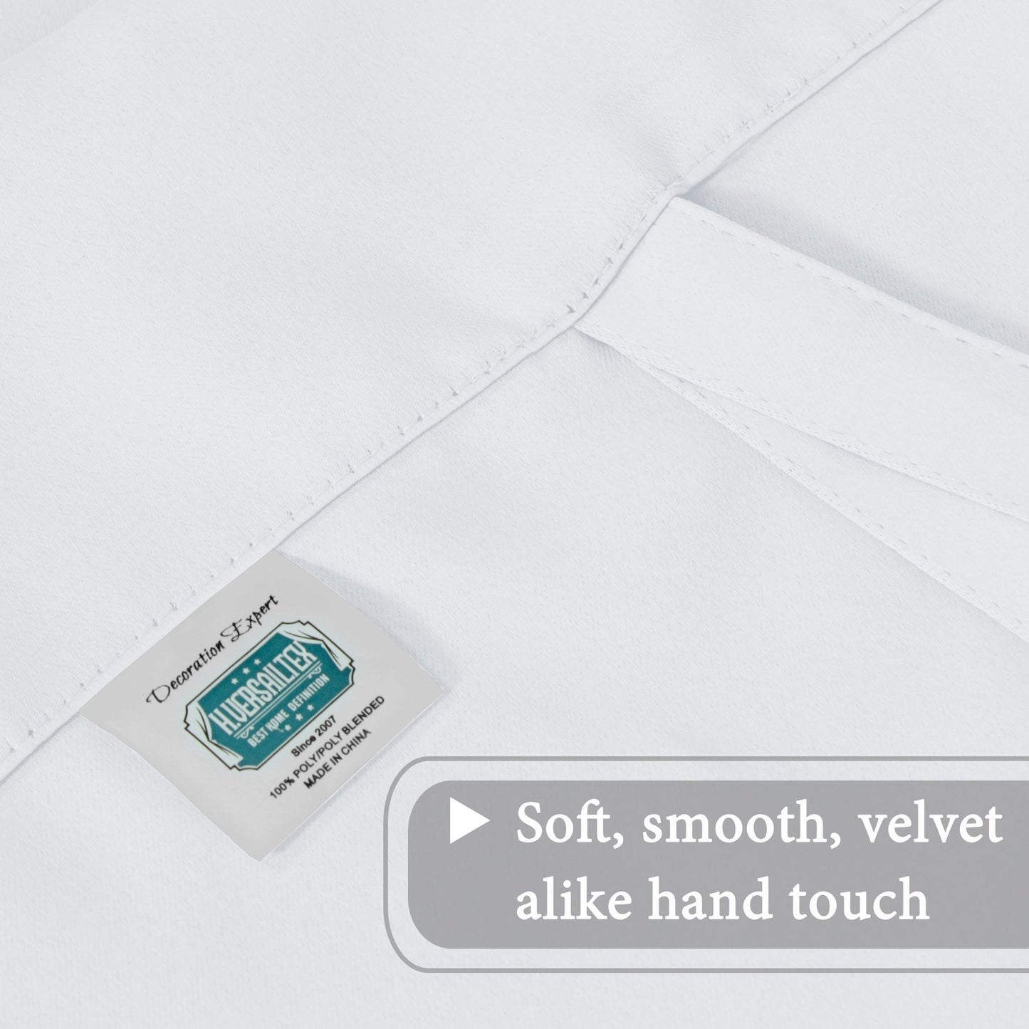H.VERSAILTEX Pure White Curtain Thermal Insulated Tie Up Window Shade Light Blocking Curtains for Bathroom, Rod Pocket Panel- 42in Wide by 63in Long