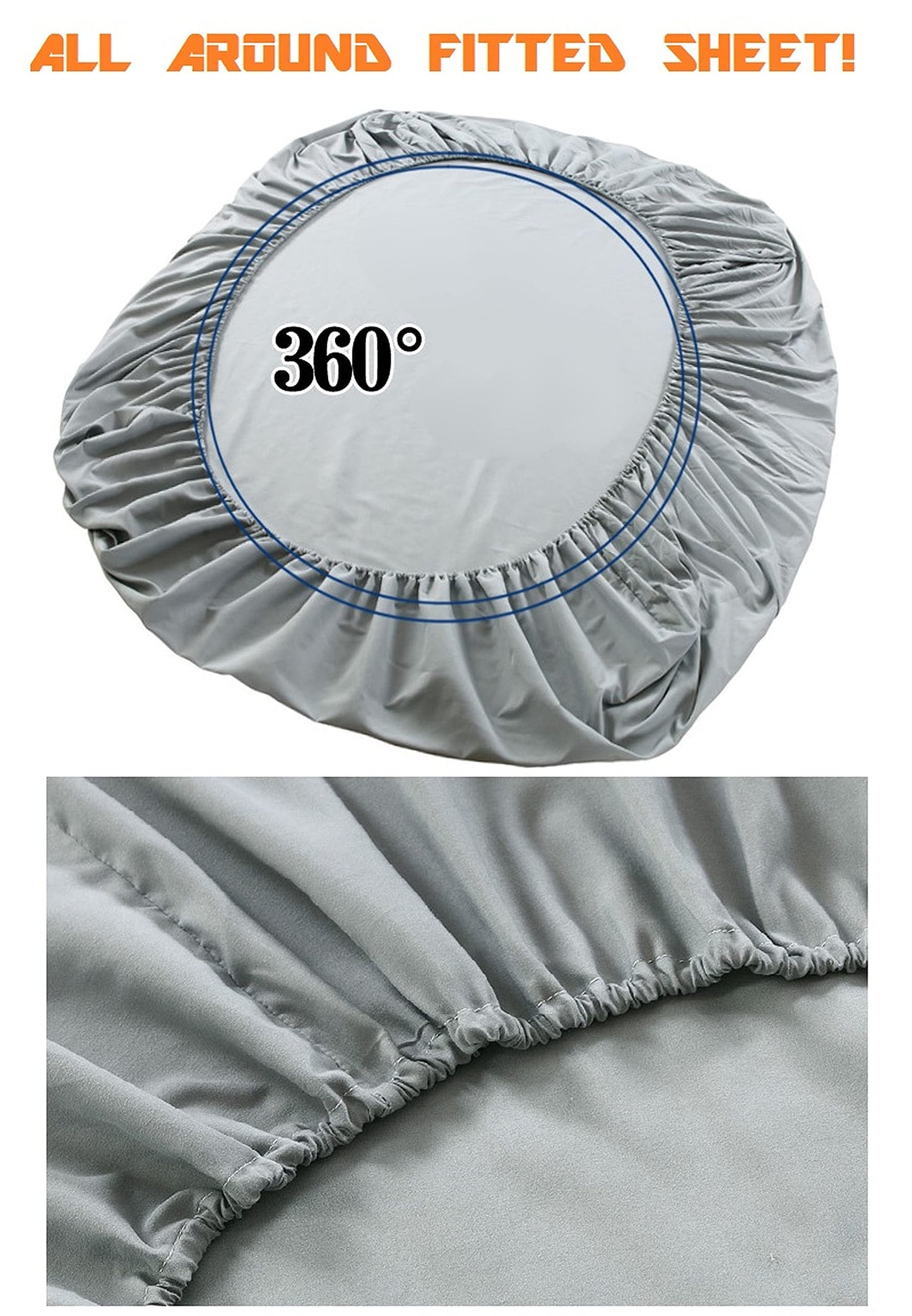 Elegant Comfort 1500 Premium Hotel Quality 1-Piece Fitted Sheet, Softest Quality Microfiber - Deep Pocket up to 16 inch, Wrinkle and Fade Resistant, King, Gray