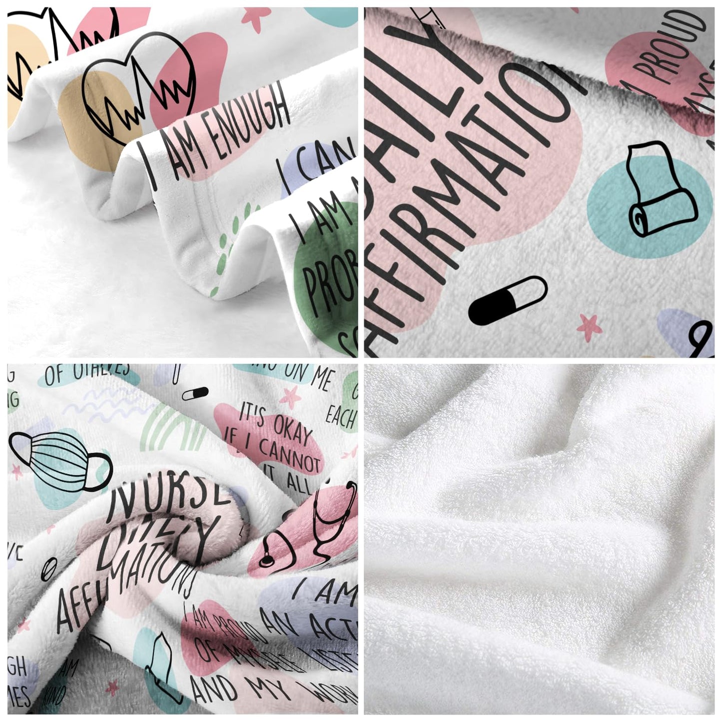 Custom Nurse Blanket Personalized Name Throw, Ultra Soft Fleece Nursing Gift for Women and Healthcare Workers, Cozy Appreciation Present, Multiple (Design 01)