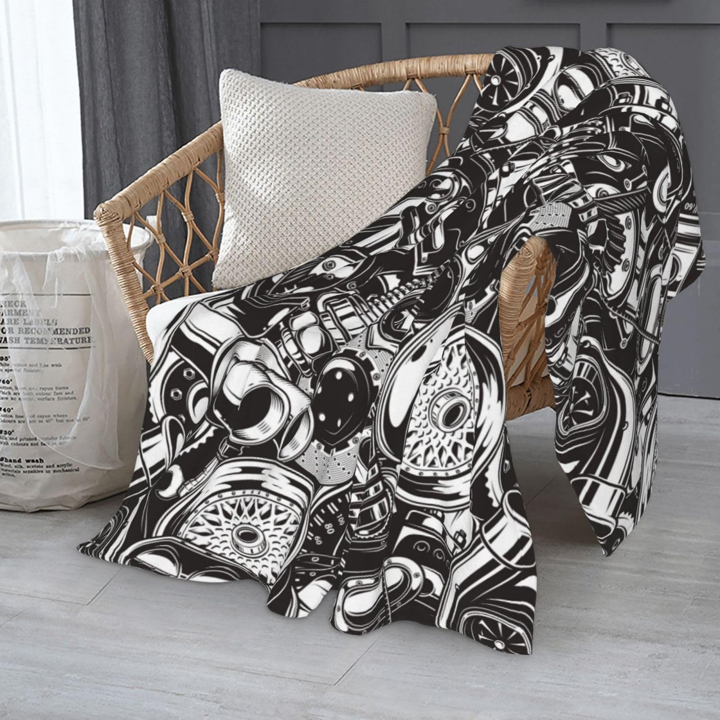 Automobile Car Parts Blankets for Mens Womens Boys Girls Gifts 50X40 Inches Ultra-Soft Warm Lightweight Bedding Throw for Bed, Sofa, Couch