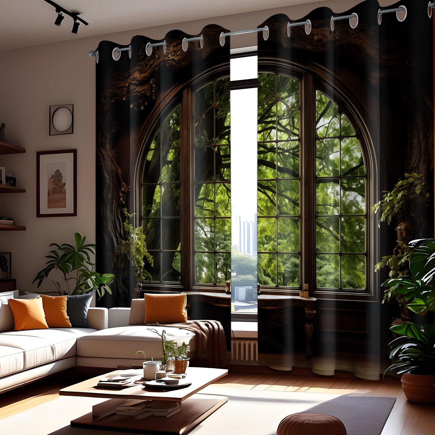dueeia Forest Landscape Blackout Curtains, 84 X 52 Inch