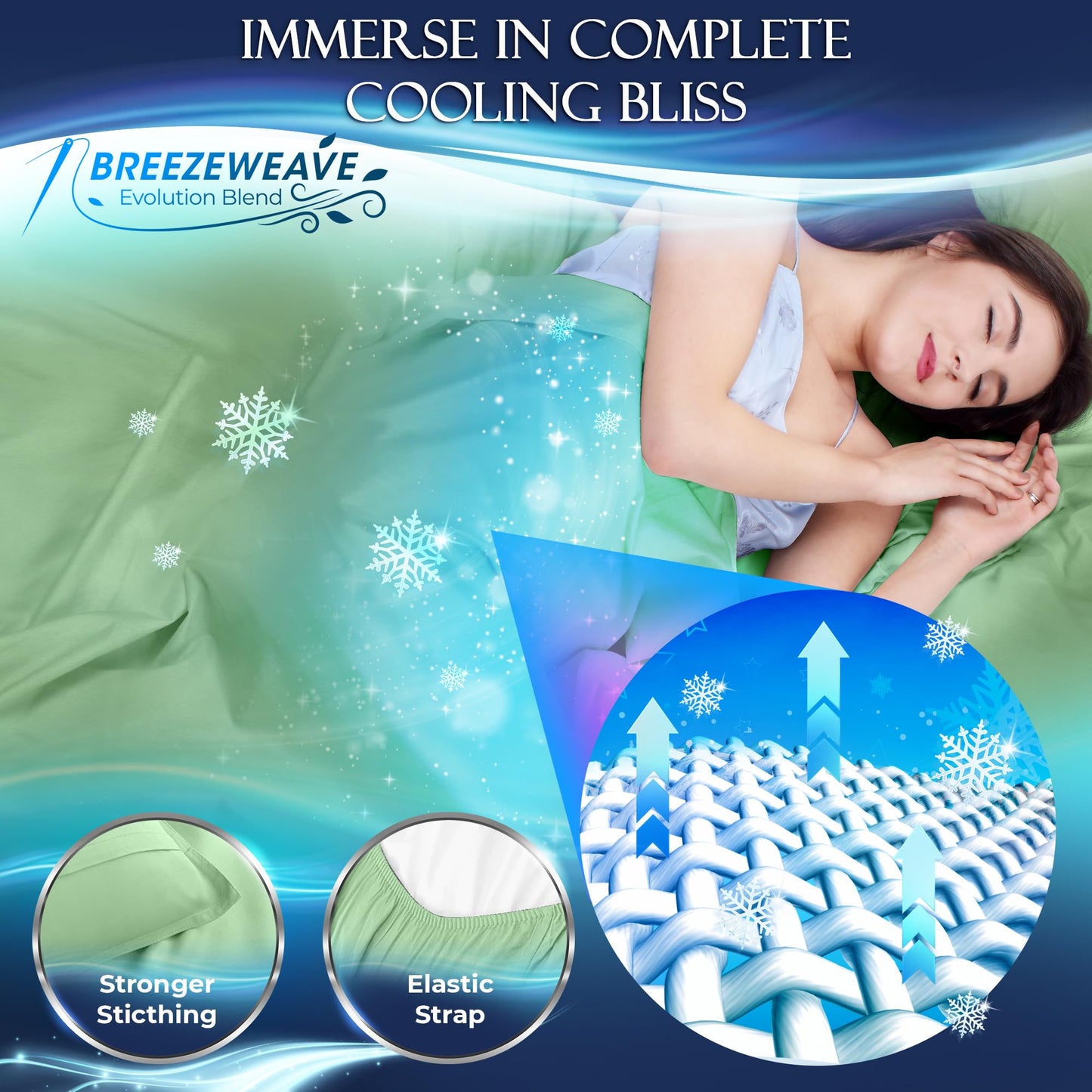 DECOLURE Cooling Sheets Full Set 4pcs - Luxurious & Ultra-Soft Full Size Cooling Sheets for Hot Sleepers - Comfortable Bamboo Viscose Microfiber Full Cooling Bed Sheets w/Deep Pockets (Sage Green)