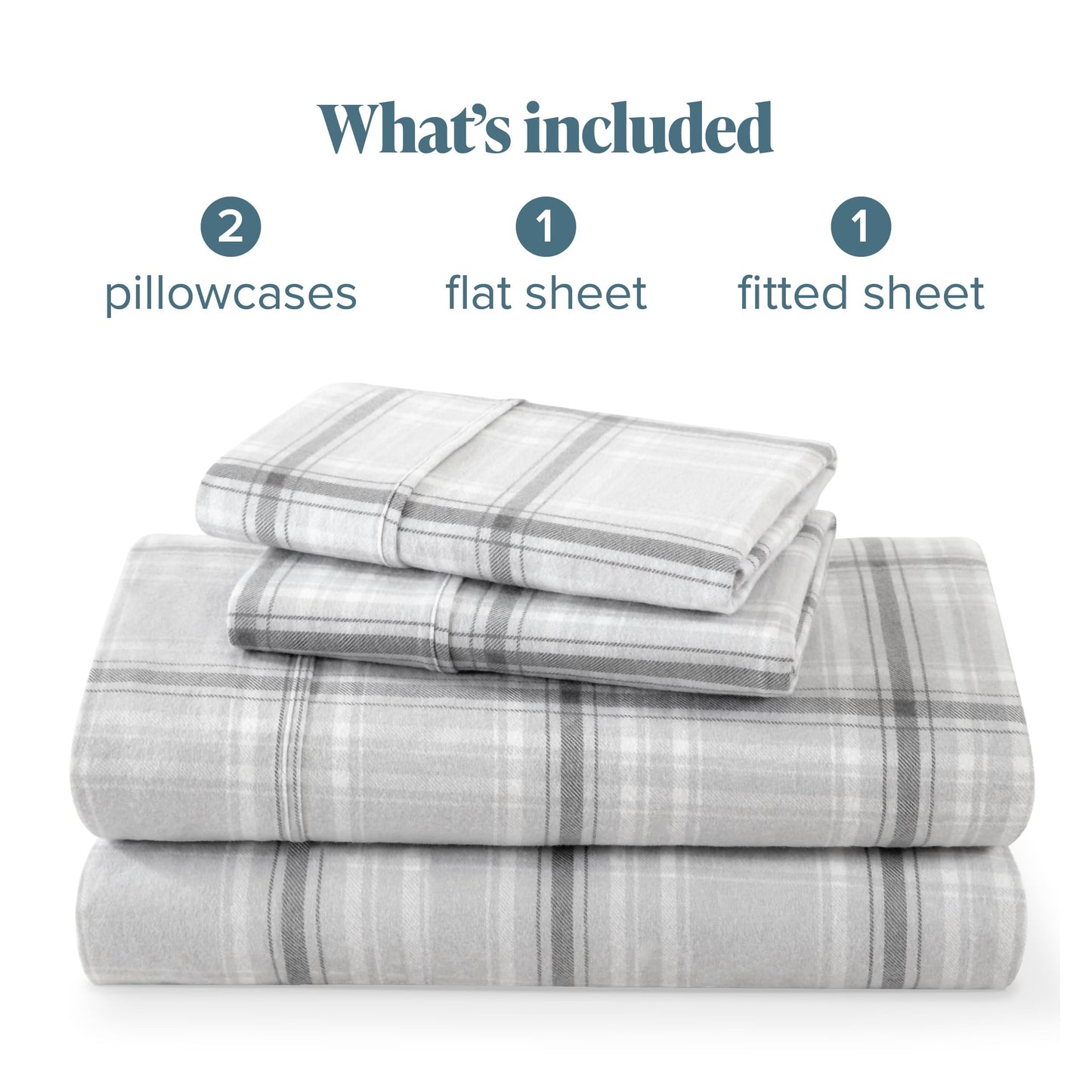 Bare Home Queen Sheet Set - Luxury 1800 Ultra-Soft Microfiber Queen Bed Sheets - Double Brushed - Deep Pockets - Easy Fit - 4 Piece Set - Bedding Sheets & Pillowcases (Queen, Tartan Plaid)