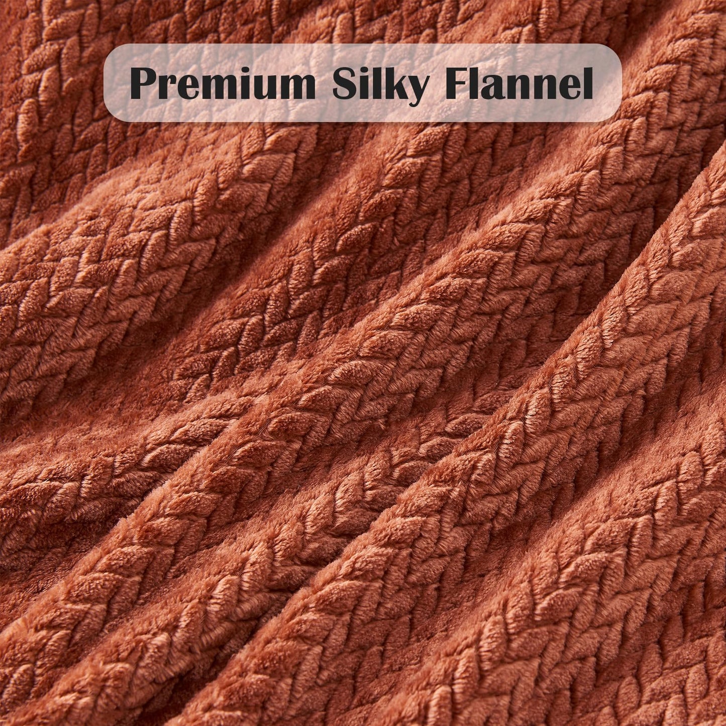 NEWCOSPLAY Super Soft Throw Blanket Coffee Premium Silky Flannel Fleece Leaves Pattern Lightweight Bed Blanket All Season Use (Coffee, Throw(50"x60"))