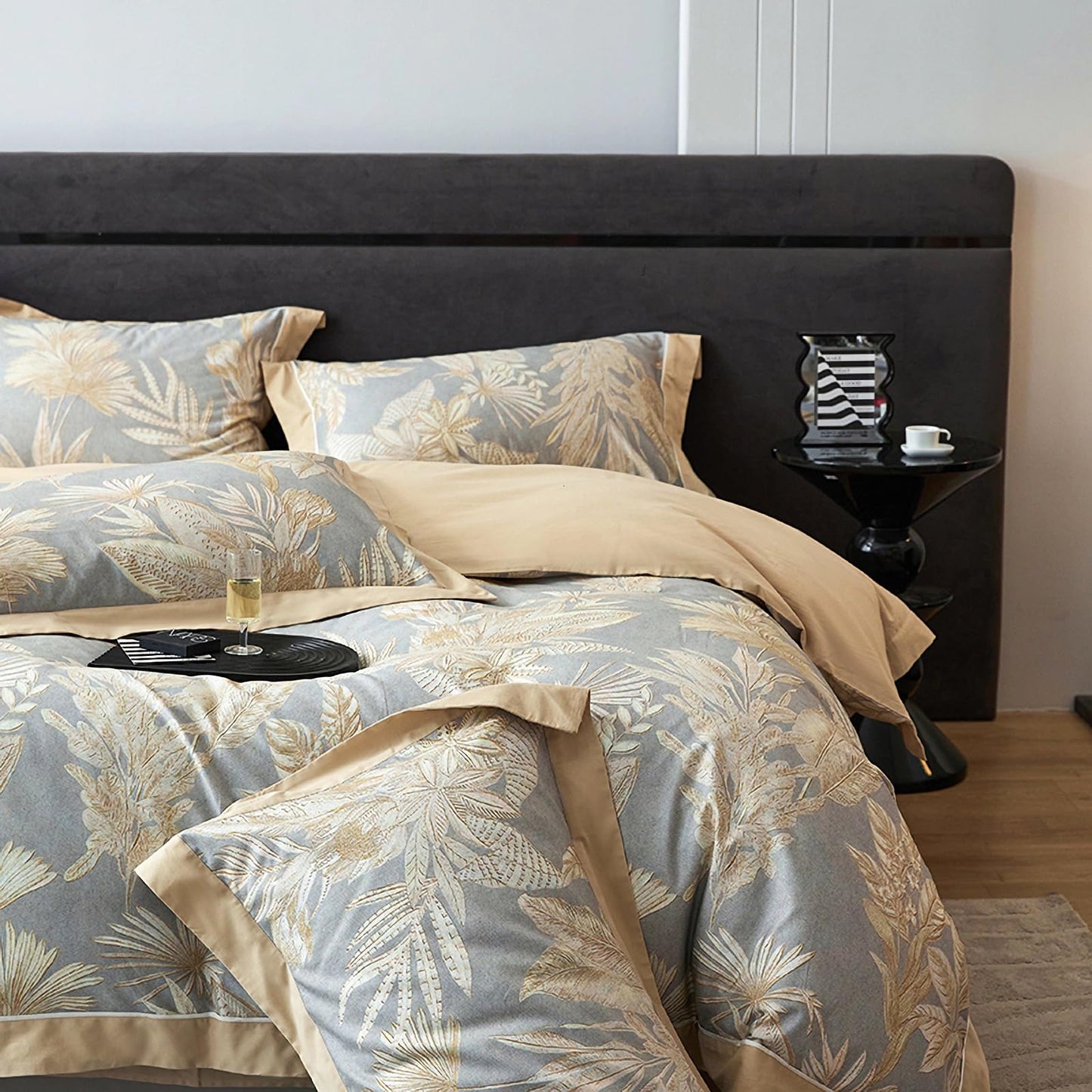 TodaFre 100% Cotton Duvet Cover King Size Set, Luxury Reversible Botanical Floral Patterned, Soft Breathable & Skin-Friendly Bedding for All Season Comfort, 3 Pieces (104"x90")