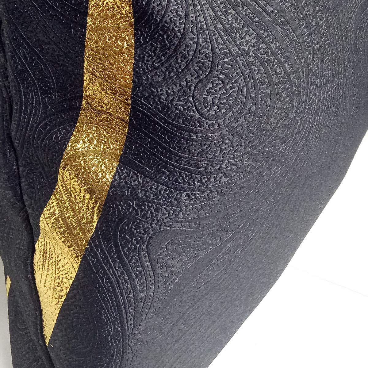 1 Pair Striped Decorative Throw Pillow Case, Polyester Square Pillow Sofa Cushion Cover, Set of 2(Black and Gold, 18 x 18 Inch)