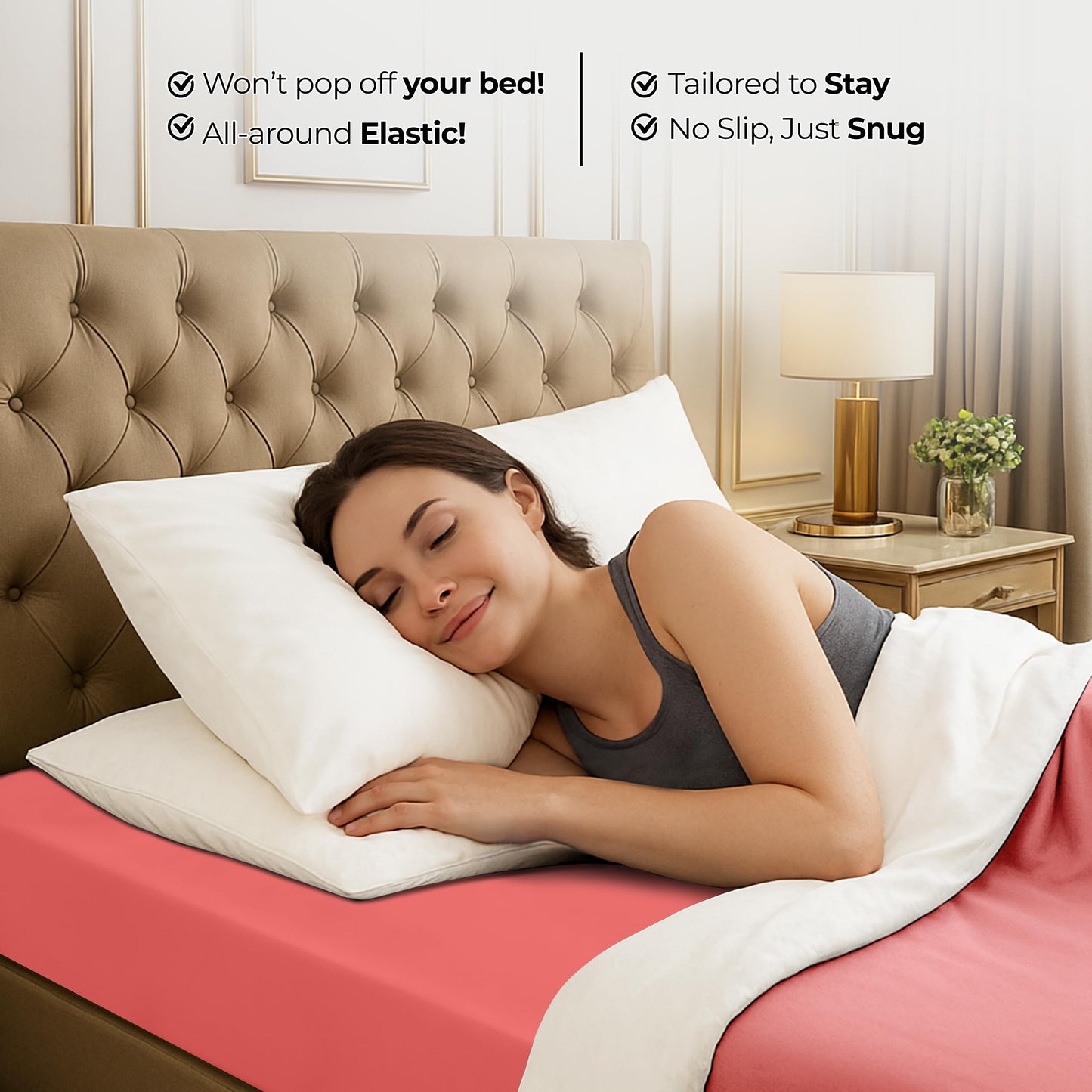 Utopia Bedding Full Fitted Sheet - Bottom Sheet - Deep Pocket - Soft Microfiber -Shrinkage and Fade Resistant-Easy Care -1 Fitted Sheet Only (Coral)