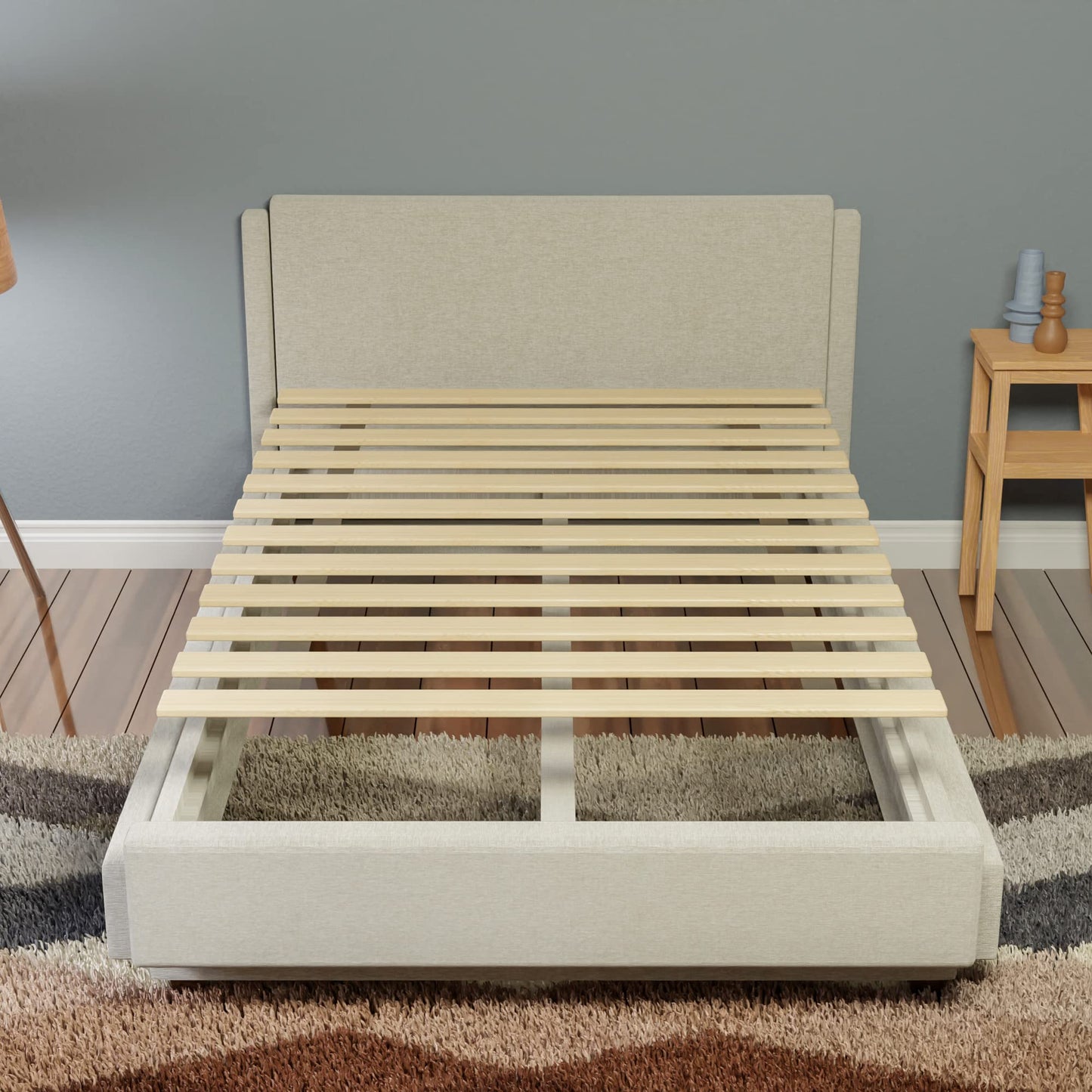 Continental Sleep, 0.68-Inch Horizontal Wooden Bunkie Board/Bed Slats, Enhance Mattress Support, Twin(39"), Beige