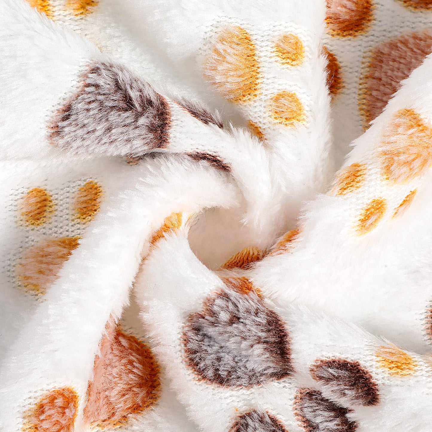 Tegeme 12 Pcs Pet Blankets 23 x 16 Inch Soft Fluffy Fleece Dog Cat Warm Paw Print Pattern Blankets Flannel Throw for Pets Dog Puppy Cat(White)