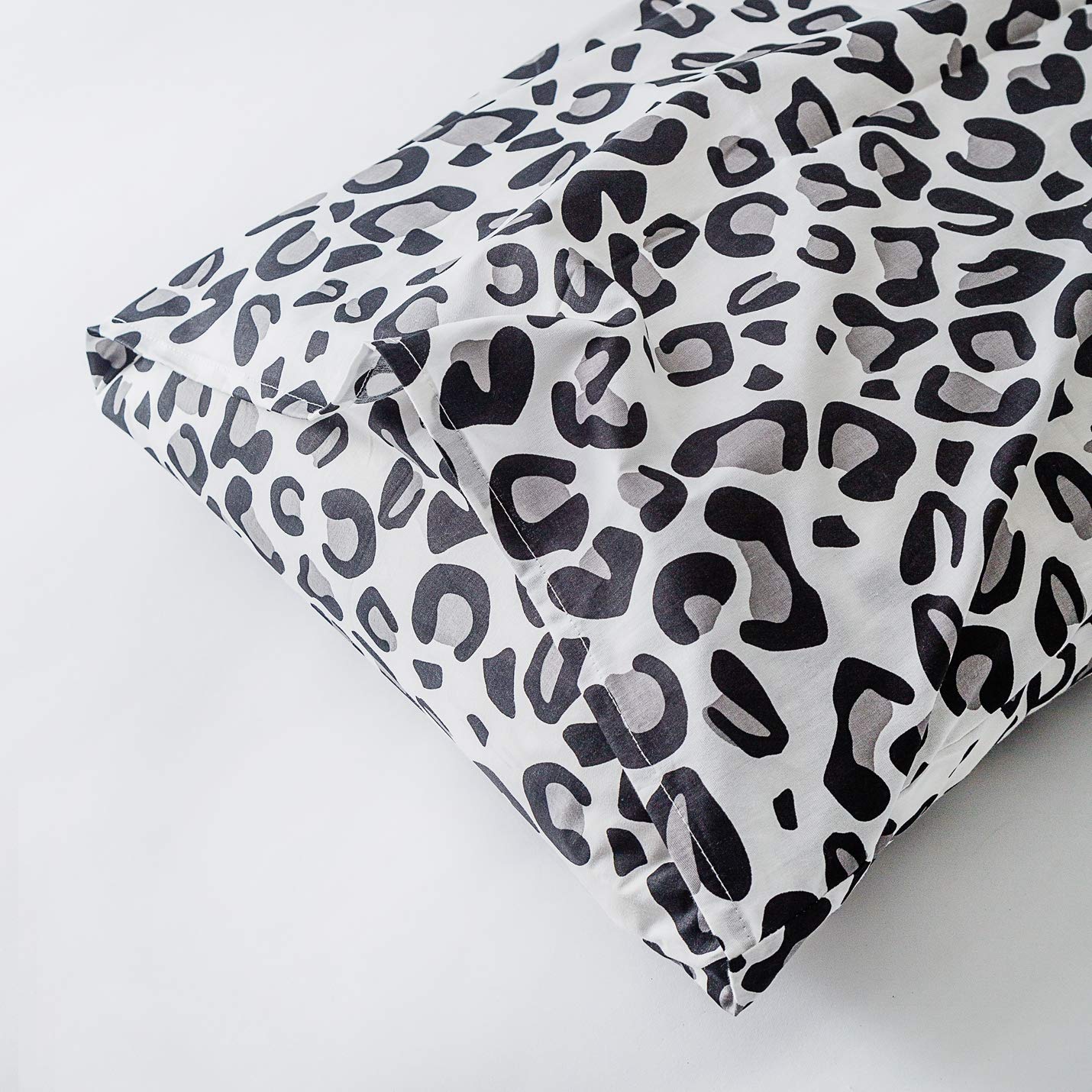 SUSYBAO Black White Cheetah Duvet Cover Queen 100% Cotton 3 Pcs Set 1 Grey Snow Leopard Duvet Cover with Zipper Ties 2 Pillowcases Luxury Soft Gray Animal Print Bedding Set Breathable
