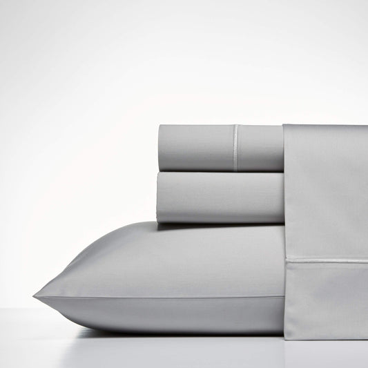 Nautica - Queen Sheets, Cotton Sateen Bedding, 400 Thread Count, Silky Smooth & Wrinkle Resistant (Regatta Grey, Queen)