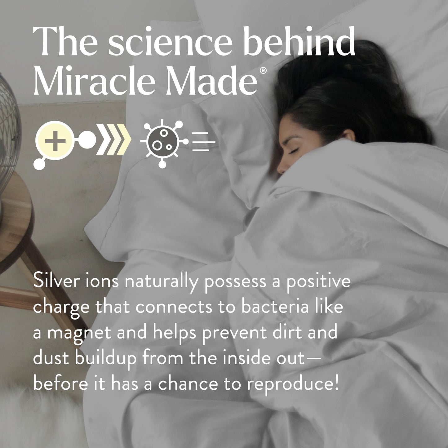 Miracle Made Luxe Soft Cooling Pillowcase, 2-Piece Silver-Infused Cotton Fabric, Cool and Breathable Case for Sensitive Skin, Standard Size Covers, White