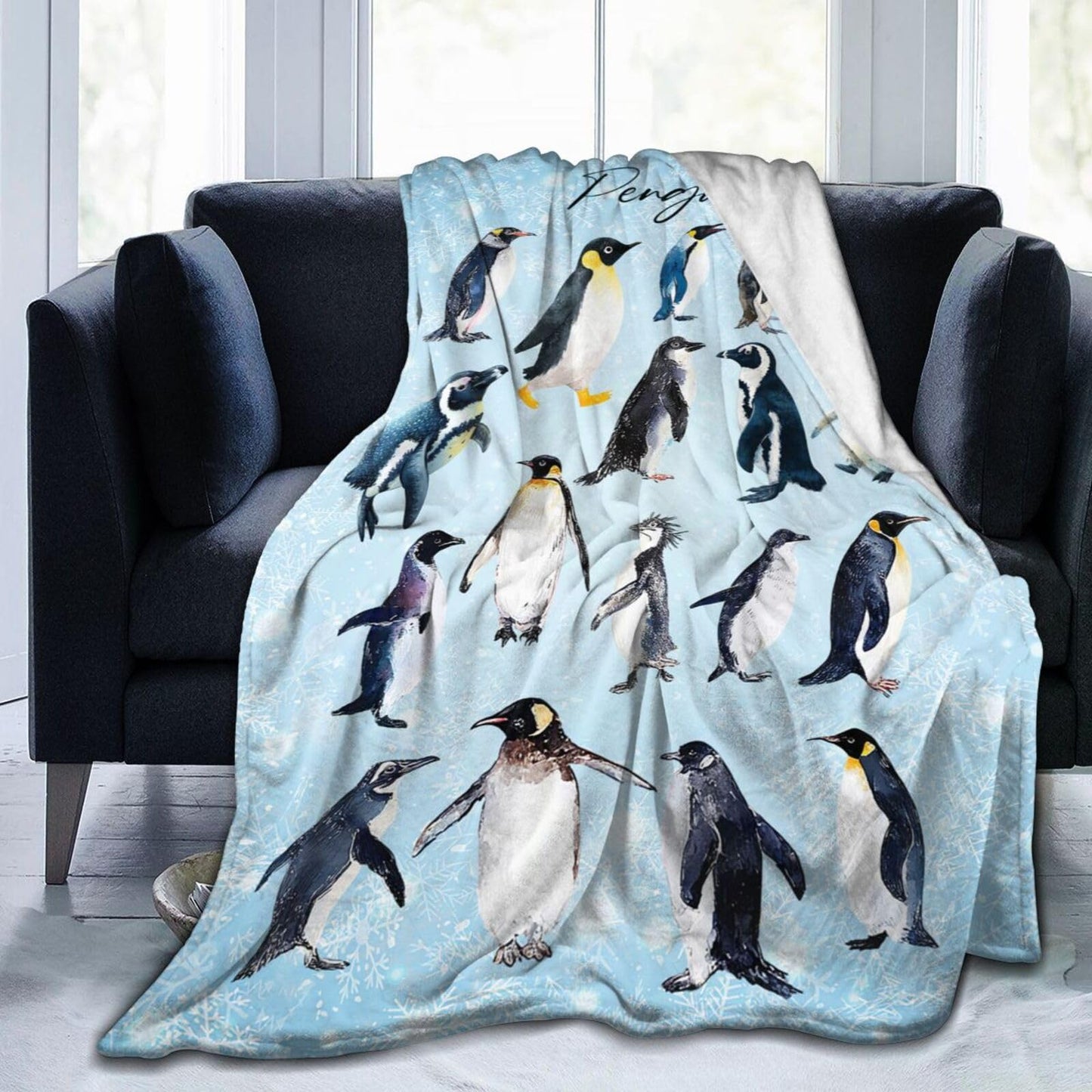 Baegopa Penguin Blanket Gifts for Girls Boys Penguins Throw Blankets Cozy Plush Fleece Flannel Fuzzy for Women Men Decor 50"X40"