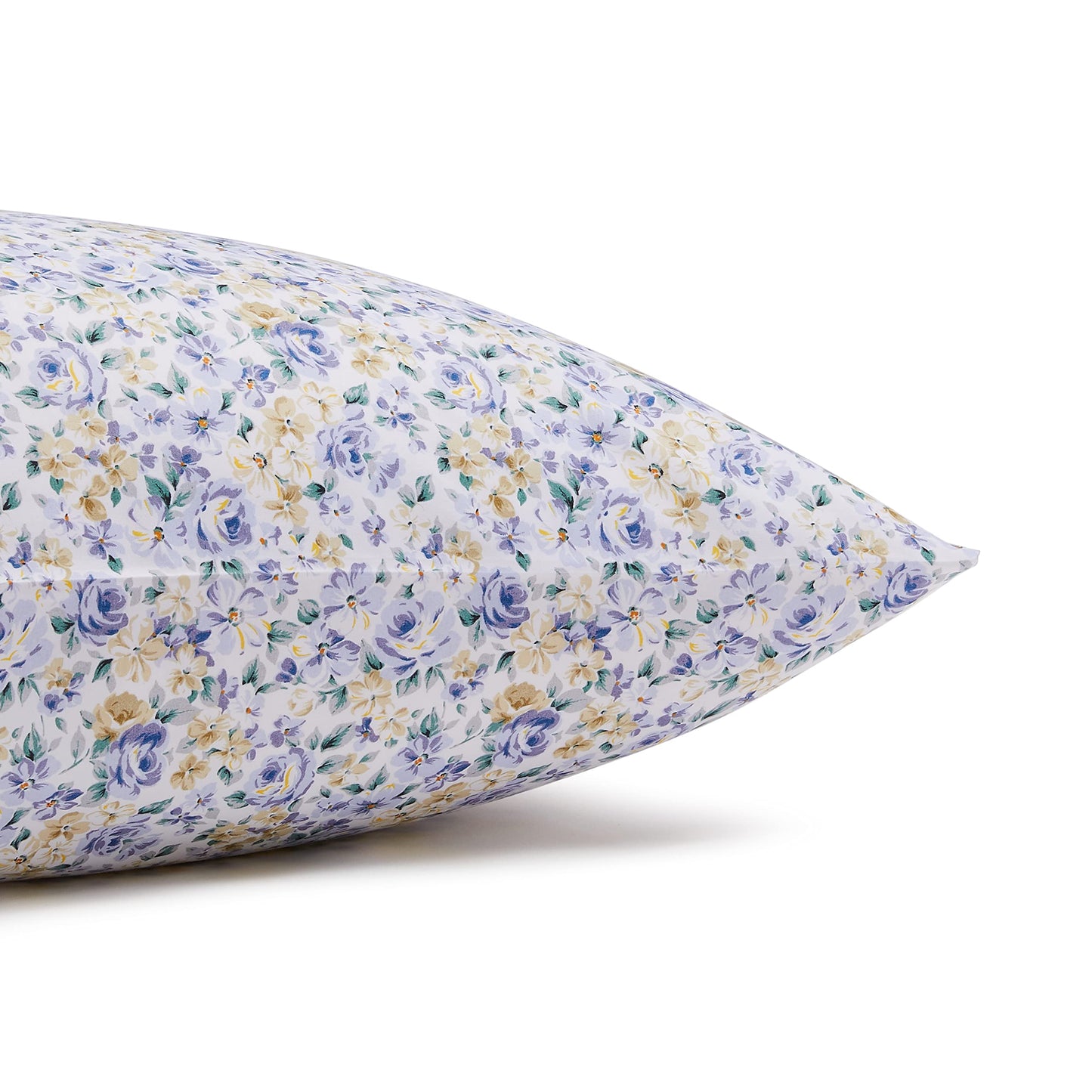 Amazon Basics Lightweight Breathable, Wrinkle Resistant Super Soft Brushed Microfiber 4-Piece Bed Sheet Set with 14-Inch Deep Pockets, Full, Blue Floral, Printed