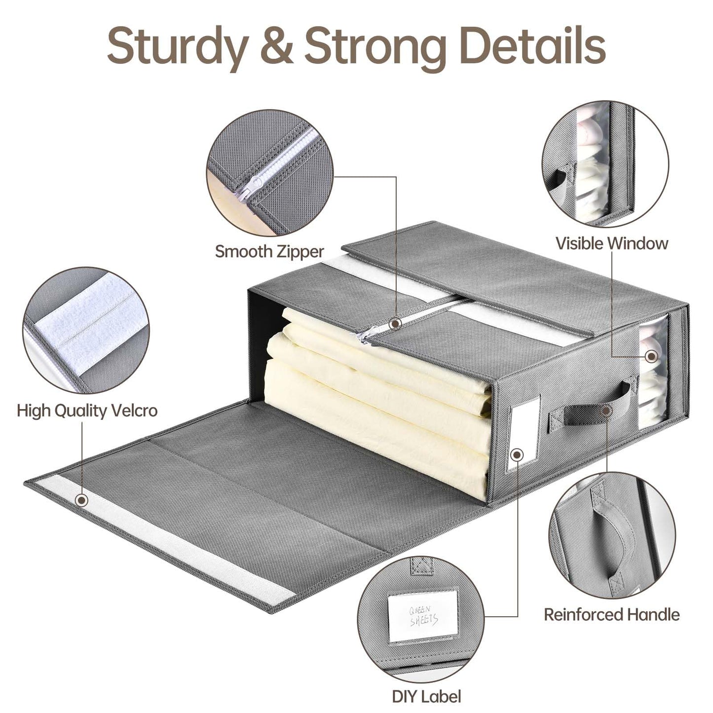 Large Bed Sheet Organizers and Storage,8 Pack Linen Closet Organizers and Storage, Foldable Bedding Storage for Bedsheets