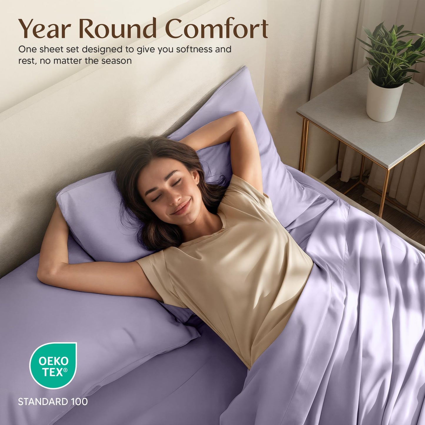 Utopia Bedding Twin Sheet Set – 3 Piece Bed Sheets for Twin Size Bed, Soft and Breathable Microfiber, Includes 1 Fitted Sheet, 1 Flat Sheet and 1 Pillowcase – Oeko Tex (Lavender)