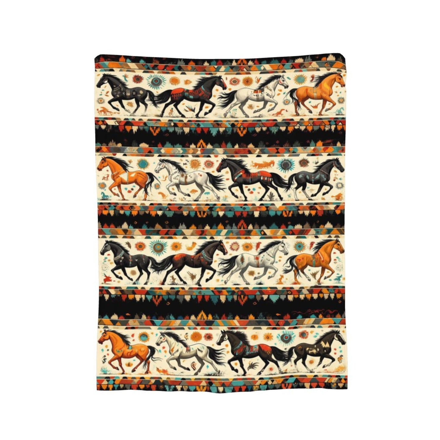 Horse Blanket Horse Fleece Throw Blanket Super Soft Fuzzy Plush Cozy Warm Horses Decor Stuffed Animal Bedding Blankets Gift for Boys, Girls, Men, Women - Kids & Adult 50"x40"