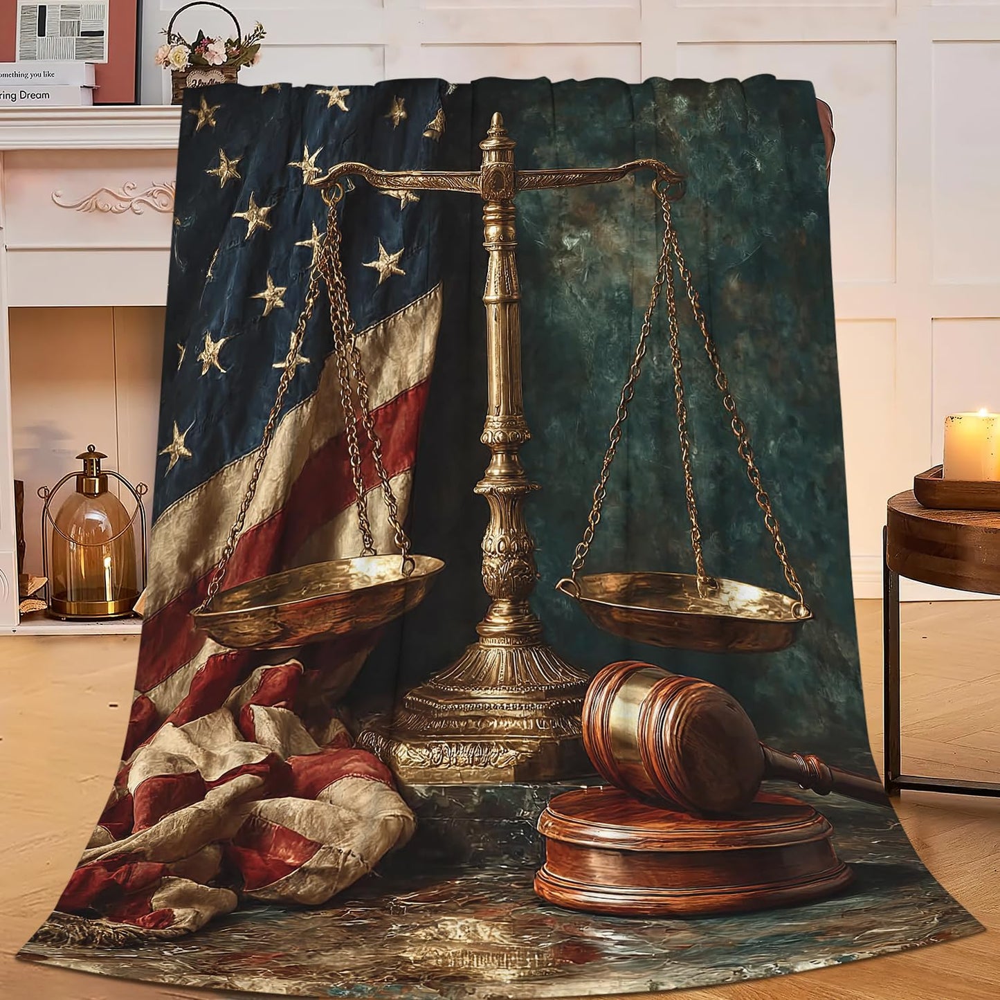 Lawyer Throw Blanket Law Day Flannel Blankets American Flag Fuzzy Plush Super Soft Cozy Warm Decor Lawyer Gifts for Boys Girls Kids Adults Men Women 40" x 50"