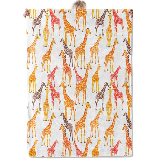 Aonimonis Giraffe Pattern Throw Blanket Gifts for Women, Soft Fuzzy Warm Cozy Flannel Blankets for Bedroom, Travel, Couch, Home Decor 50x60 in