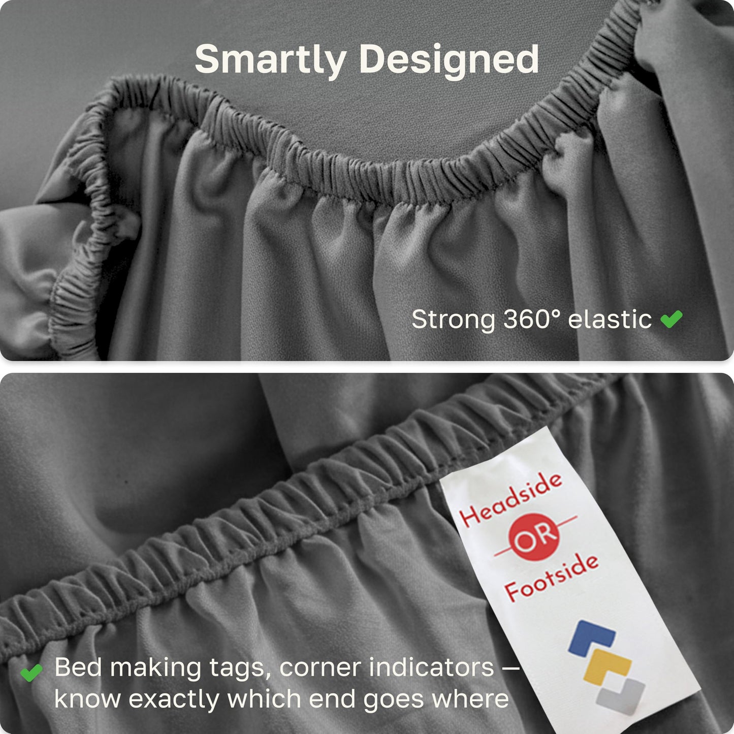 California Design Den Deep Pocket Fitted Sheet Only, Soft 400 Thread Count 100% Cotton King Sheet, No Pop-Off Elastic, Durable Sateen Weave (Grey)
