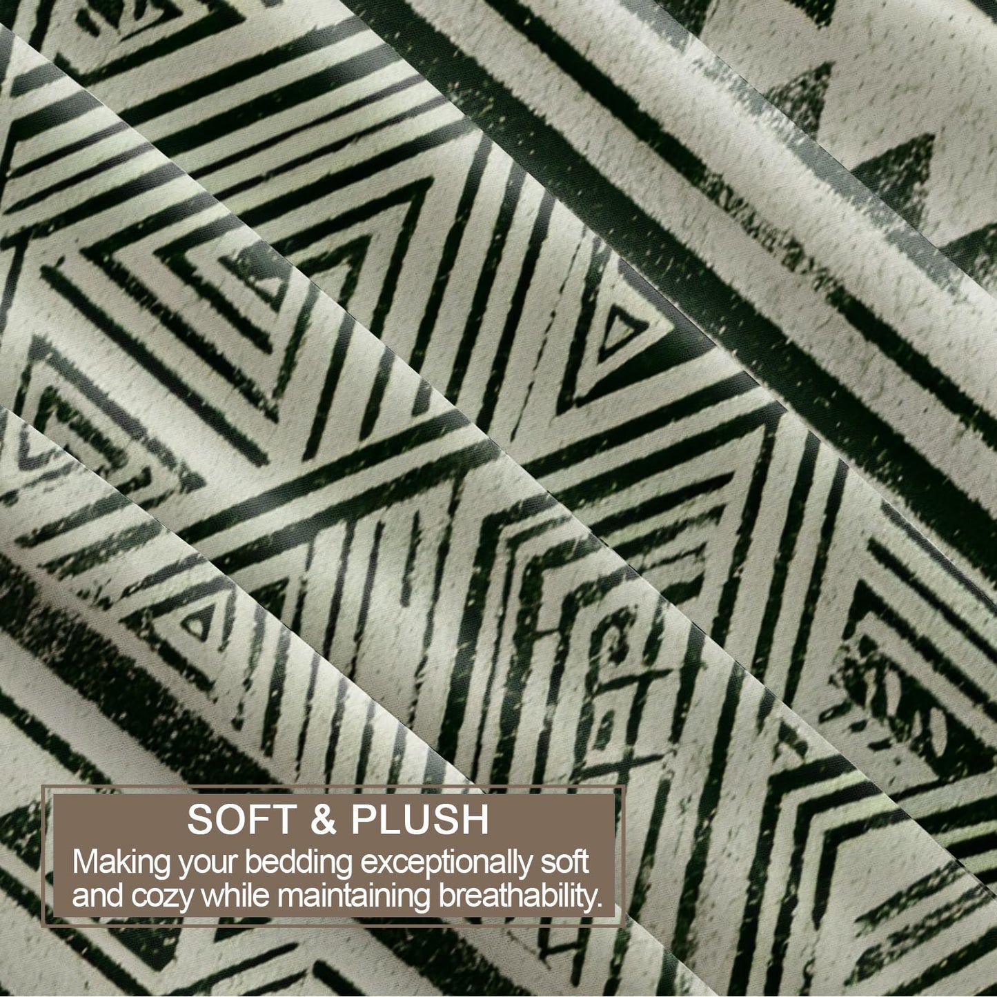 ZAOMIR Boho Aztec Duvet Cover Queen Size, Bohemian Exotic Southwestern Bedding Set 3 Piece, Geometric Striped Patterned Comforter Cover with Zipper Soft Microfiber, 2 Pillowcases