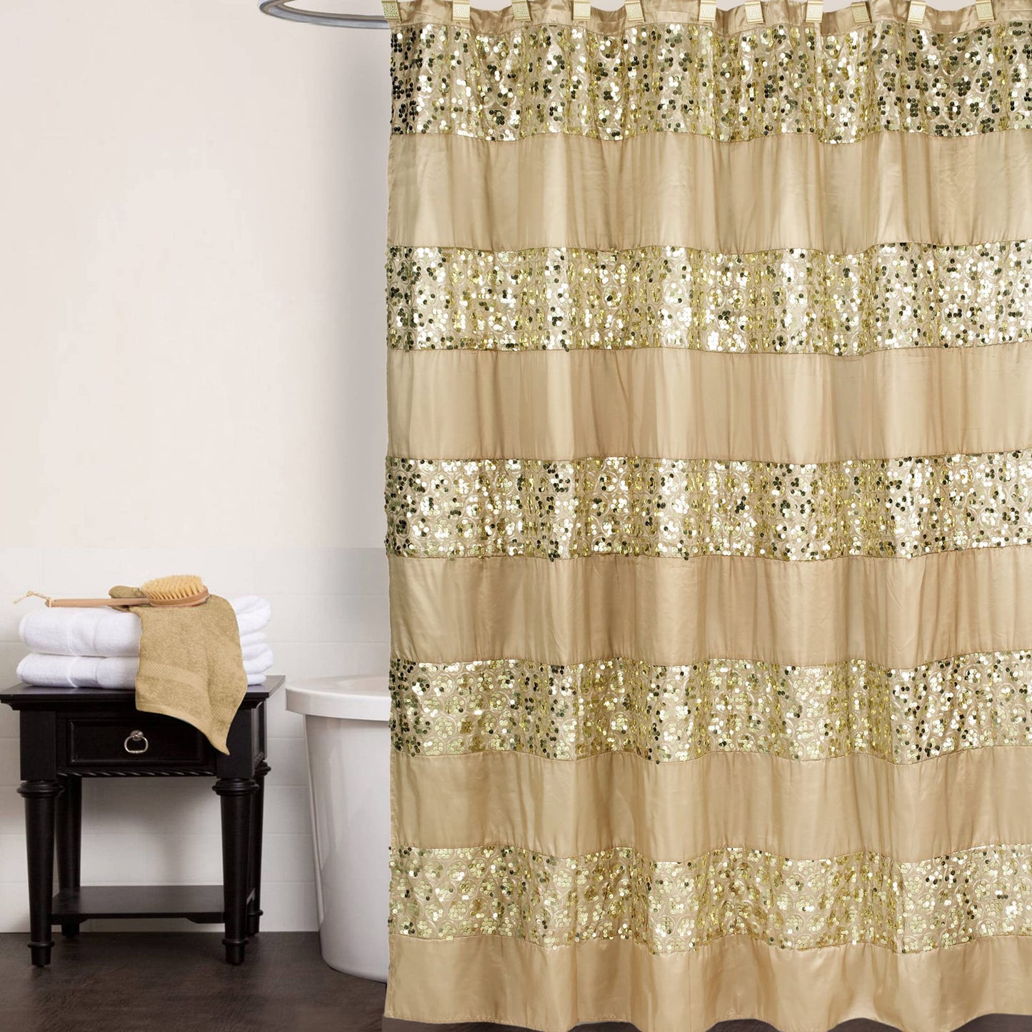 Popular Bath Champagne Sinatra, Shower Curtain