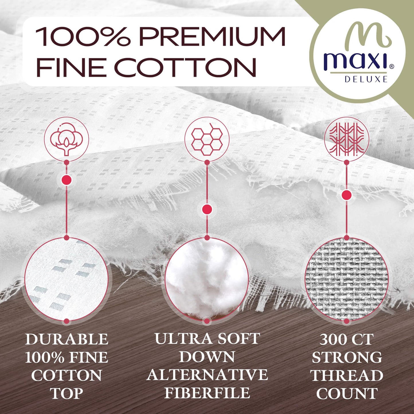 Maxi Full Size Mattress Pad - Luxurious Cotton Sateen Mattress Protector - Soft, Comfortable, and Breatheable Mattress Cover - Mattress Pad Protects Mattress from Dust, Dirt, Spills, and Stains.
