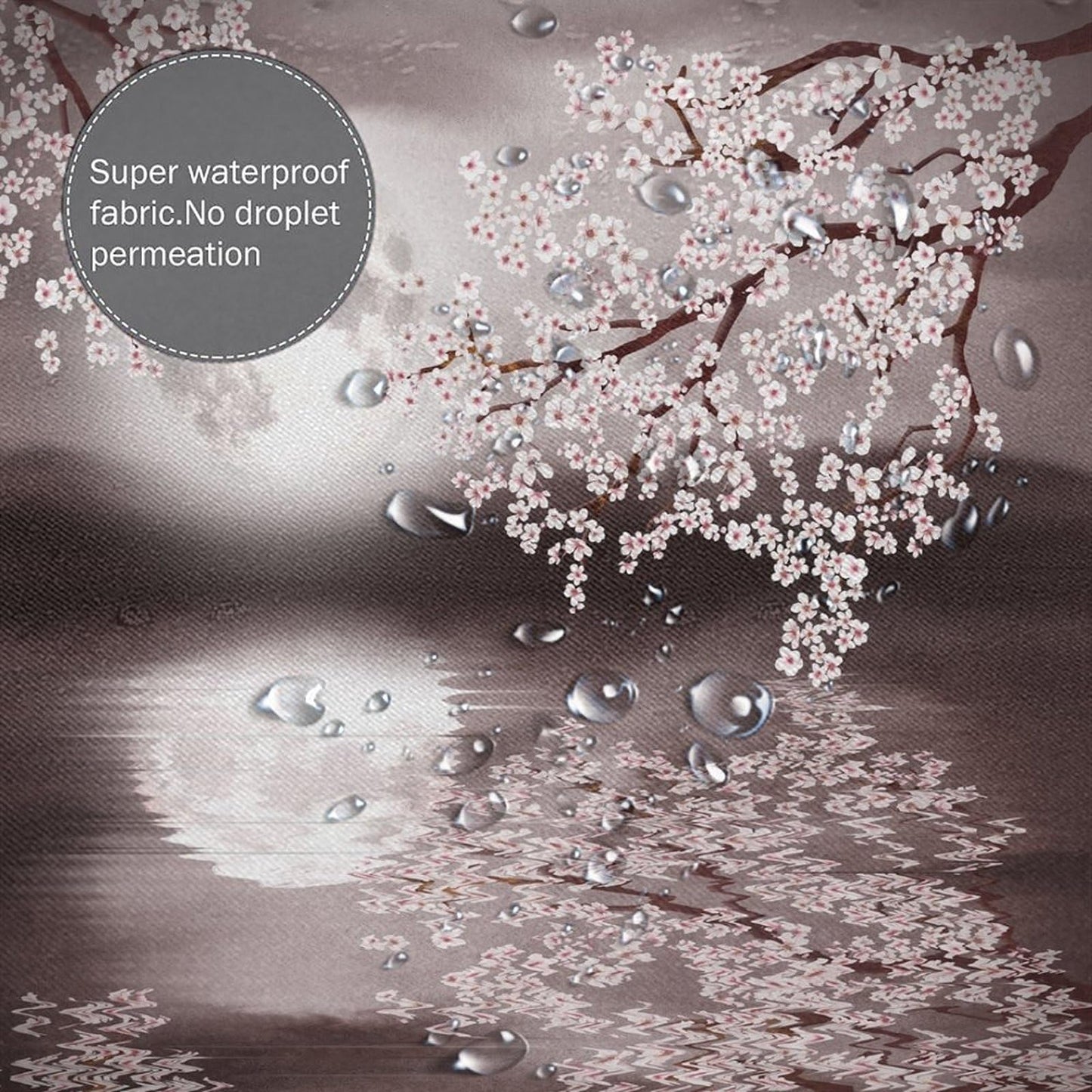 DDCBNS Japanese Cherry Blossom Shower Curtains,Pink Flower Nature Landscape Print Shower Curtain for Bathroom Decor Asia Oriental Theme Fabric Waterproof Upholstery Hook 66x72inch
