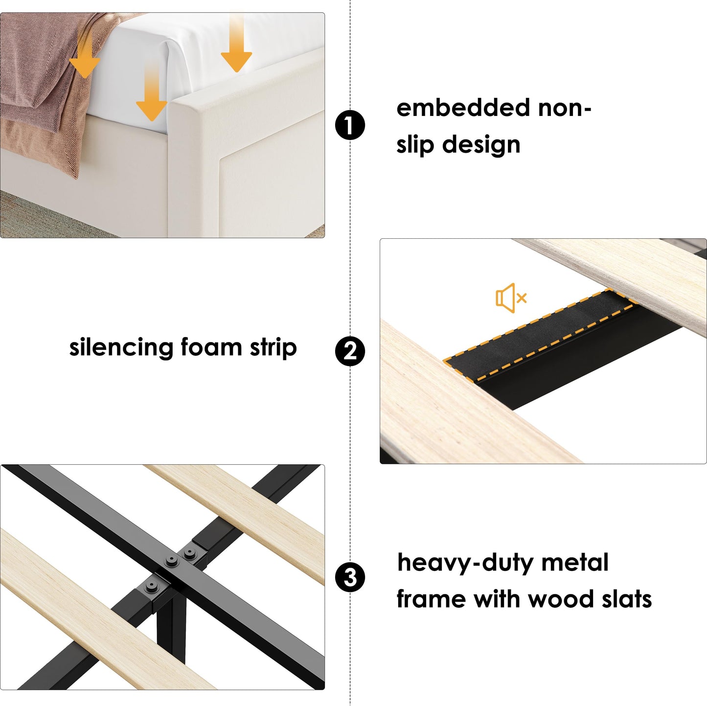 Full Bed Frame with Drawers, Hidden-Cubby & Shelves Storage Headboard with Charging Station and LED Lights, Velvet Upholstered Platform Bed Solid Wooden Slats Support No Box Spring Needed, Beige