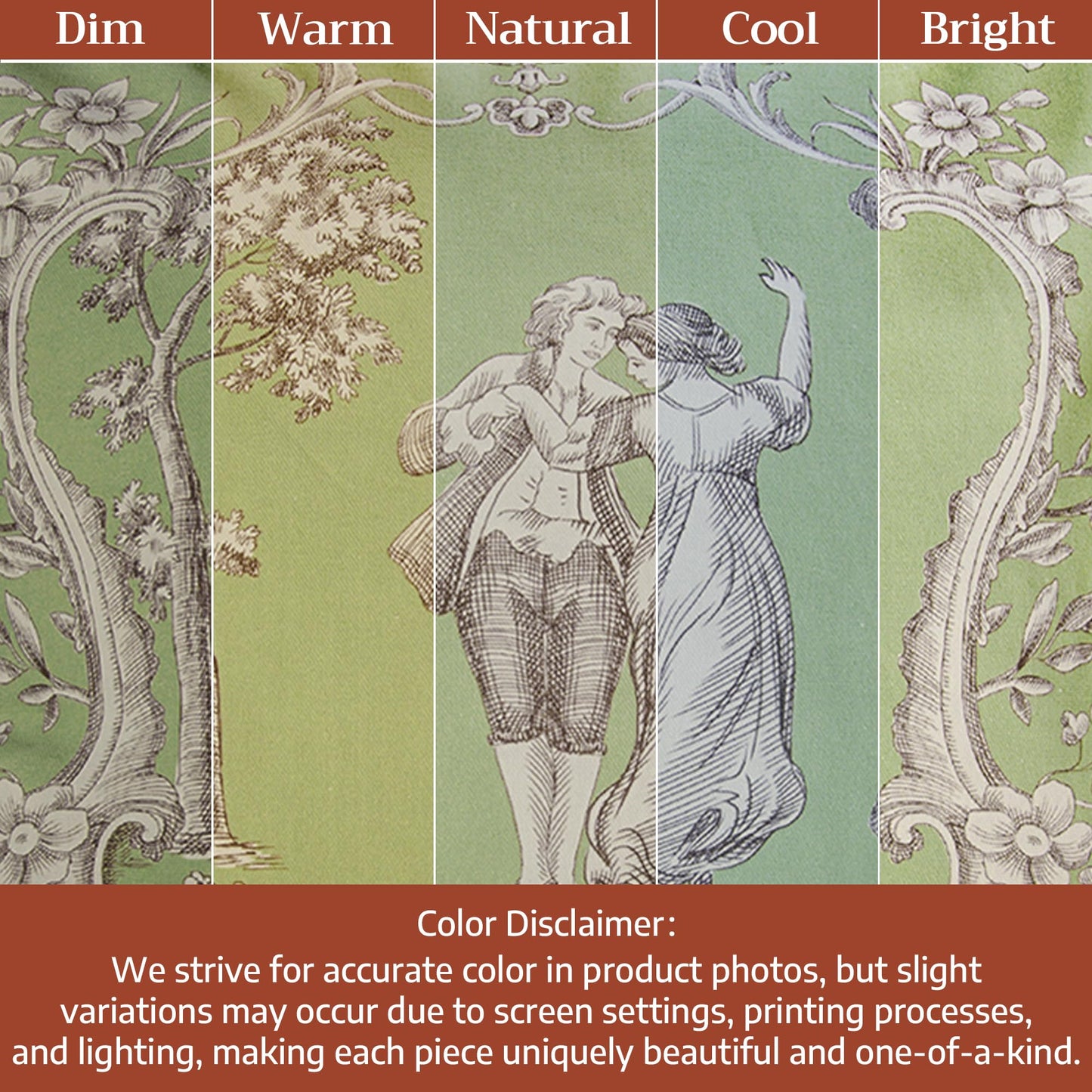 Maison d' Hermine Curtains for Living Room 100% Cotton 96 inch Length One Panel Light Filtering Toile Curtains for Bedroom Windows with Rod and Loop Pockets Drapes (Joli Jouy Green, 50" W x 96" L)