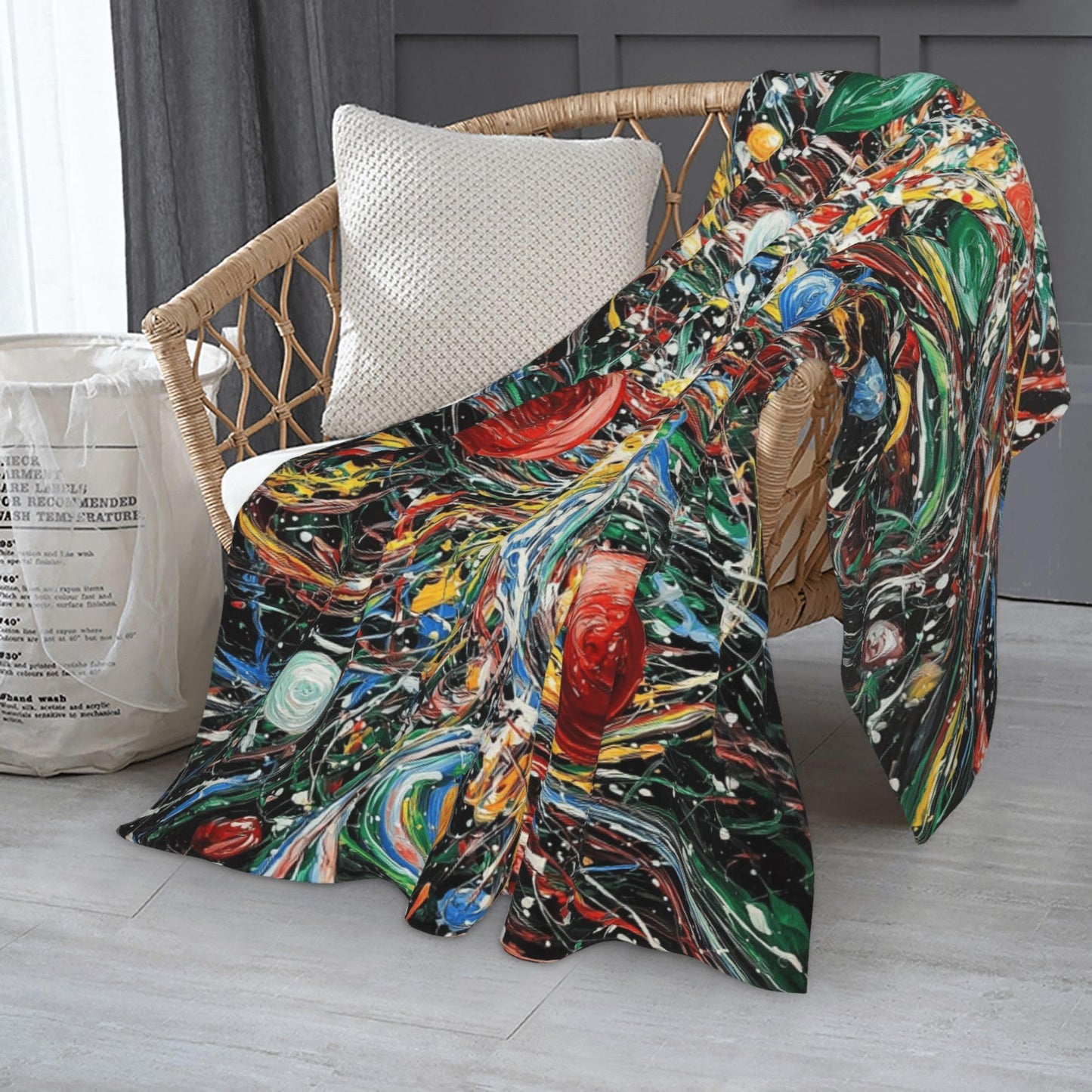 Artistic Christmas Candy Flannel Throw Blanket Soft Cozy Blanket for Living Room Couch Sofa Bed 50 x 60 Inches