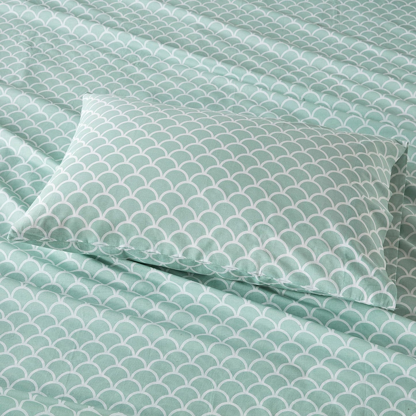 Comfort Spaces 100% Cotton Sheet Set Breathable, Lightweight, Soft with 14" Elastic Pocket Fits up to 16" Mattress, All Season Cozy Bedding, Matching Pillow Case, Full Scales 4 Piece