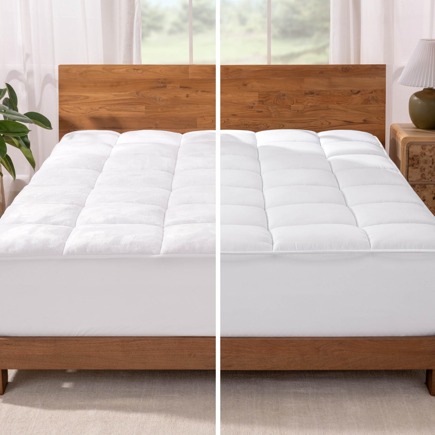 Bare Home Full XL Microplush Mattress Topper - Pillow Top Reversible - Soft Mattress Cover - Dual Sided All-Season - 8" to 24" Deep Pocket - Fitted Cover - Plush Mattress Pad (Full XL)