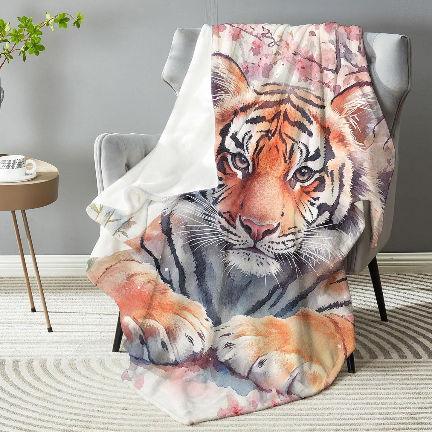 dhakalrlde Tiger Blanket - Plush, Soft, Comfy, Lightweight, Warm, Fuzzy, Cozy Flannel Throw Blanket Perfect for Couch, Travel, Bed, Office, Outdoor - 50in×60in(color33)