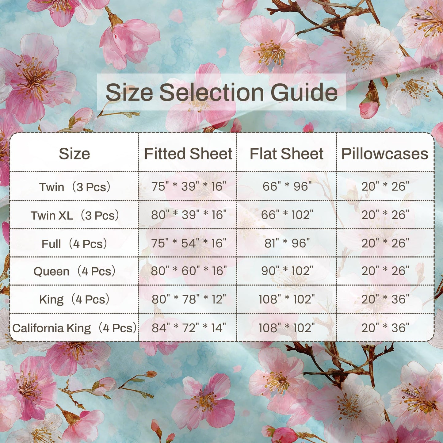 Cherry Blossom Full Bedding Set Spring Floral Sheet Sets