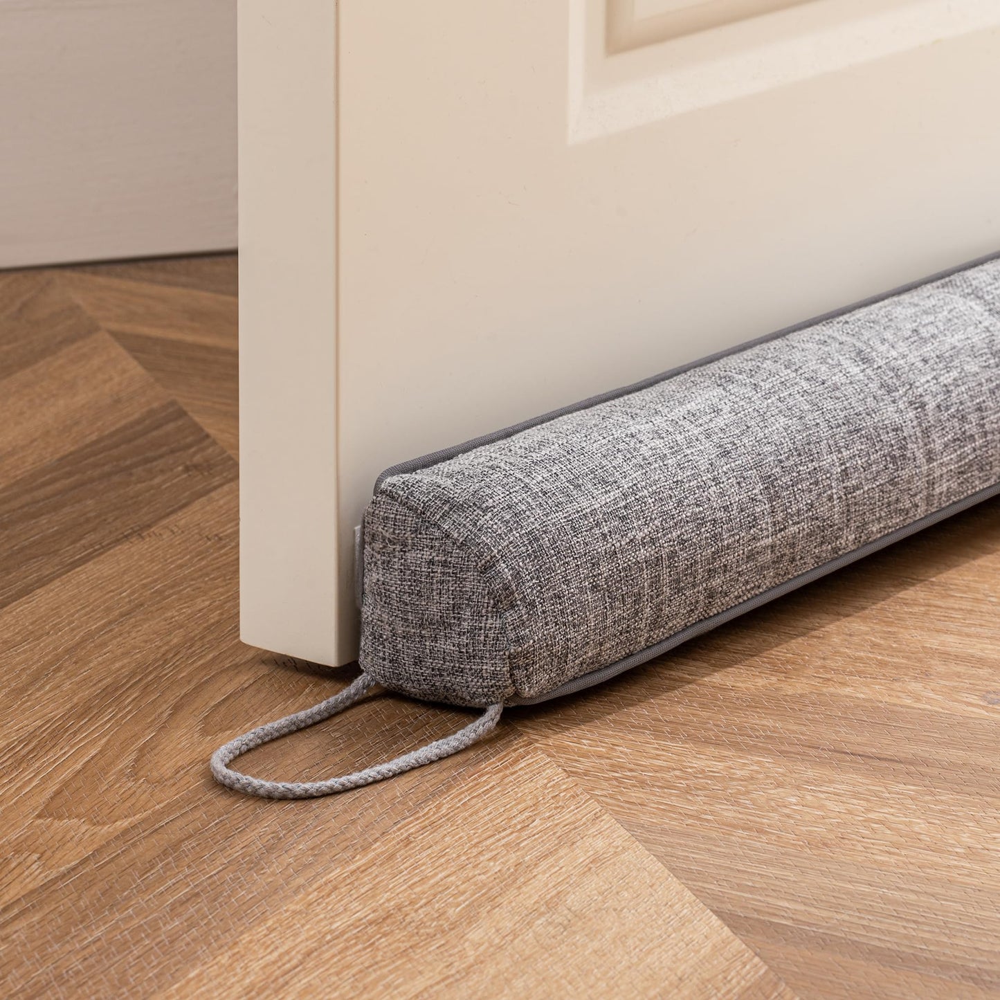 Sunolga 60" Linen Door Draft Stopper Blocks Hot and Cold Air with Removable Washable Cover for Bottom of Door, All-Season Seal for Noise, Wind, Door Sweep for Gaps Up to 3", Home Essentials, Gray