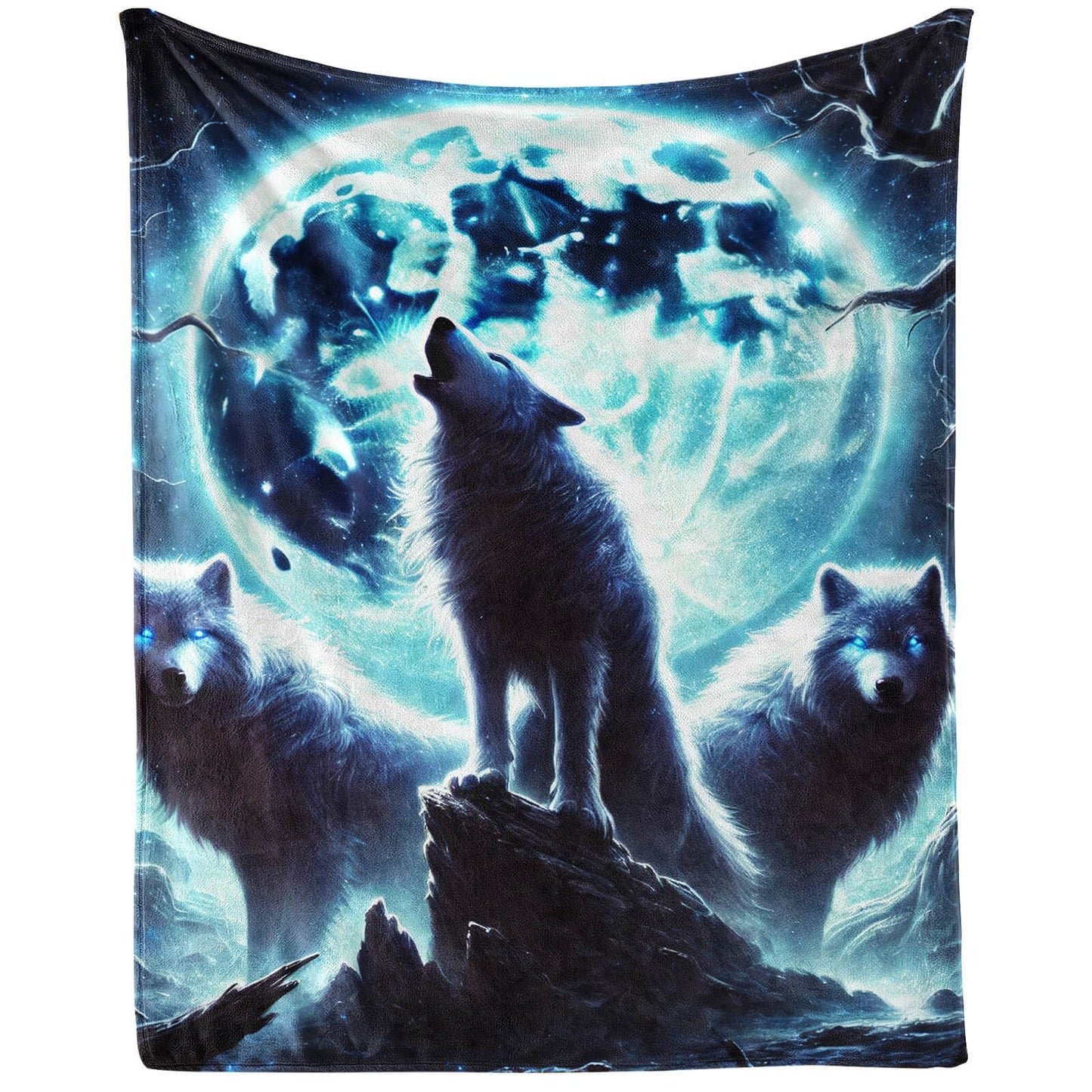 BaXiCustom. Wolf Throw Blanket 50"x40" - Soft & Lightweight, Cozy for All Season Use, Warm Cute Wolf Blankets for Lap, Chair, Sofa