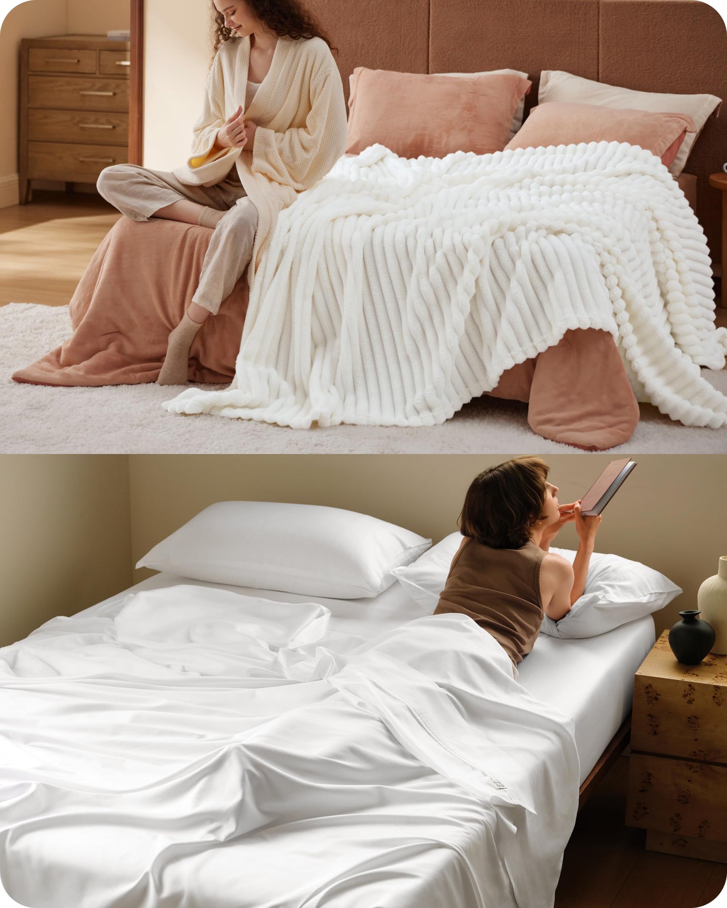 Bedsure GentleSoft Blanket Bundle Cooling Sheets King