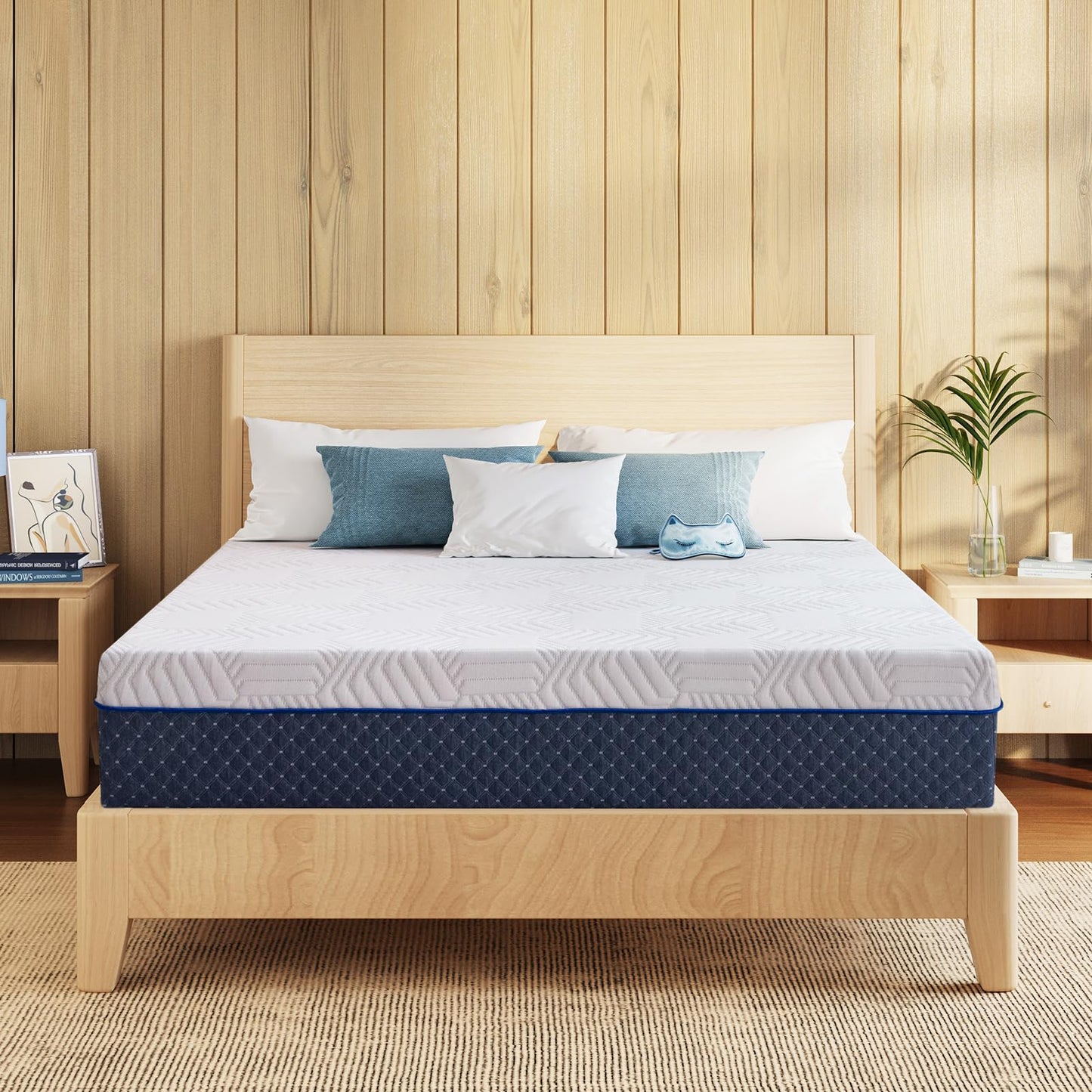 Emerspring Queen Mattress, 14 Inch Queen Size Mattress in a Box, Firm Gel Memory Foam for Contouring Support & Pressure Relief, Assembled in The USA, CertiPUR-US Certified, Fiberglass Free