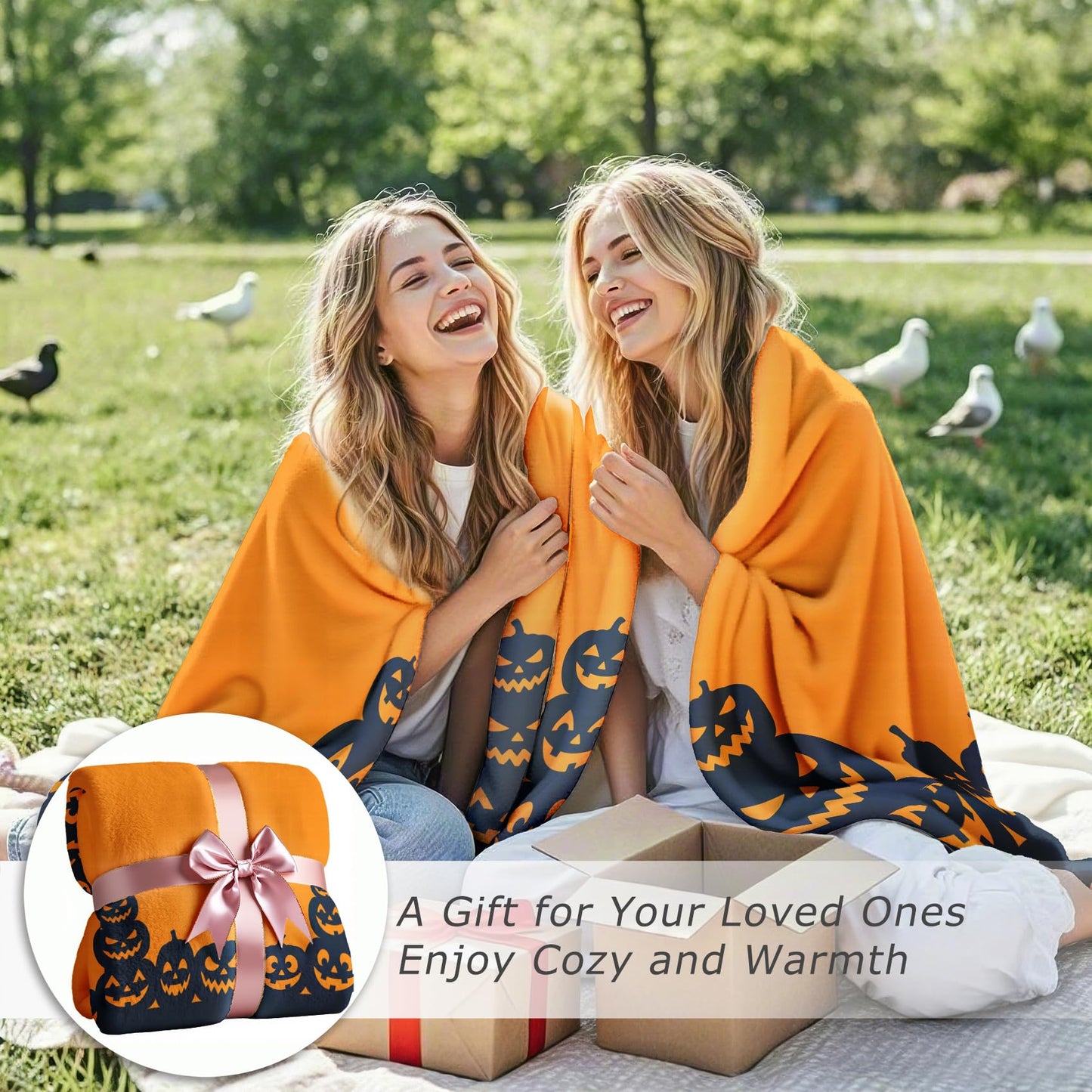 GEDAEUBA Halloween Throw Blanket Pumpkin - Spooky Jack O Lantern Fleece Blanket Throw, Soft Cozy Blankets & Throws for Couch, Bed, and Sofa, 50x60 inches