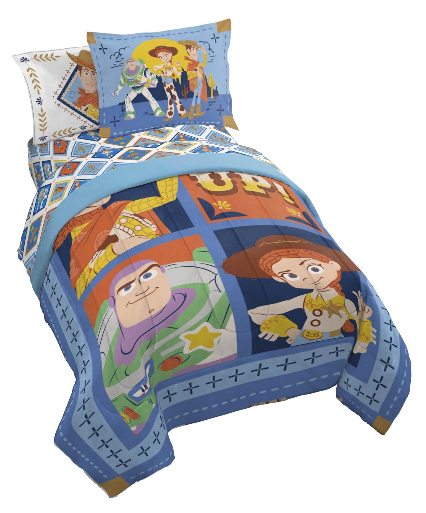 Jay Franco Kids Bed Set, Blue, Toy Story, 5 Piece Twin