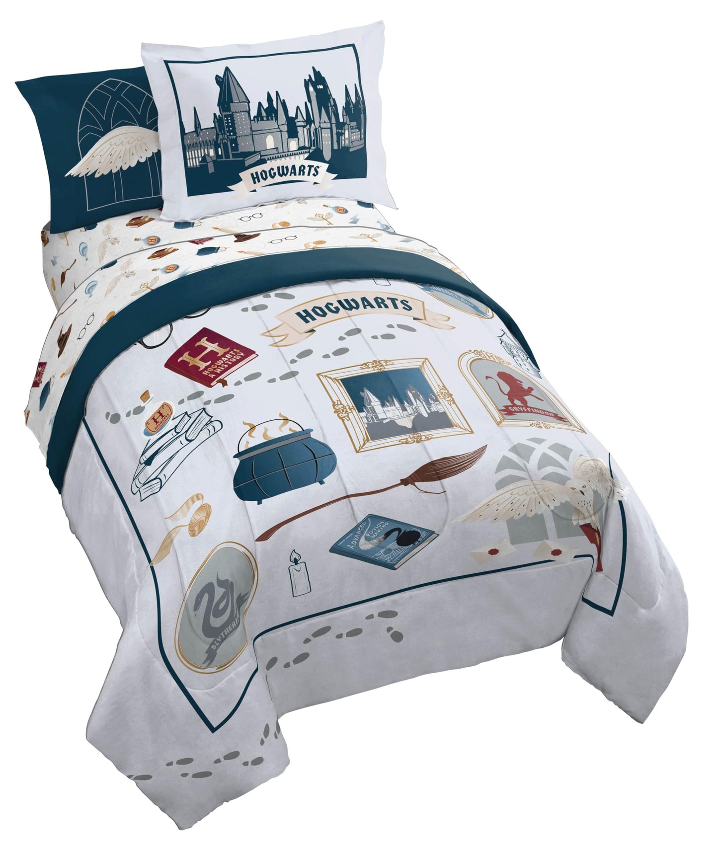 Jay Franco Kids Bed Set, Dark Grey, Harry Potter, 5 Piece Twin