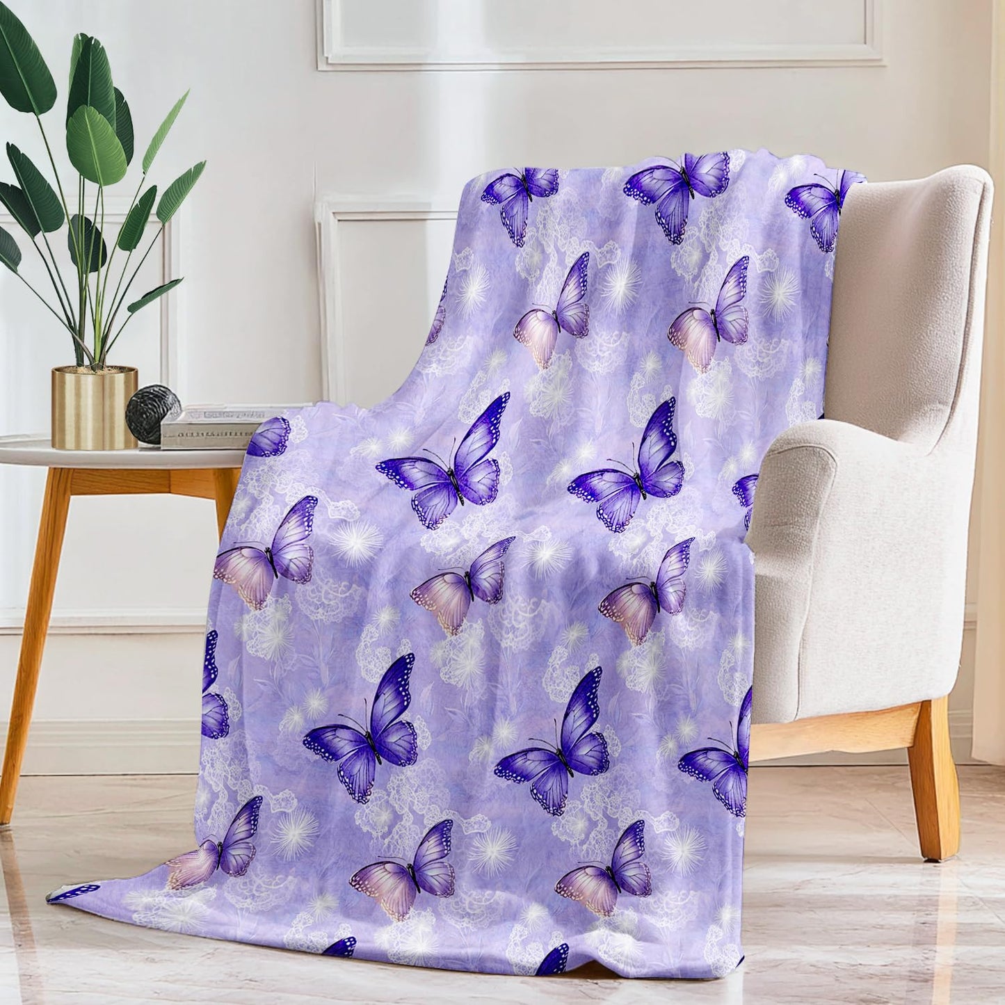 Butterfly Blanket Butterfly Throw Blanket Super Soft Plush Flannel Fleece Bedding Gifts for Boys Girls Men Women Lovers Adults Stuff for Couch Sofa Bed Room Decor 50"X60"