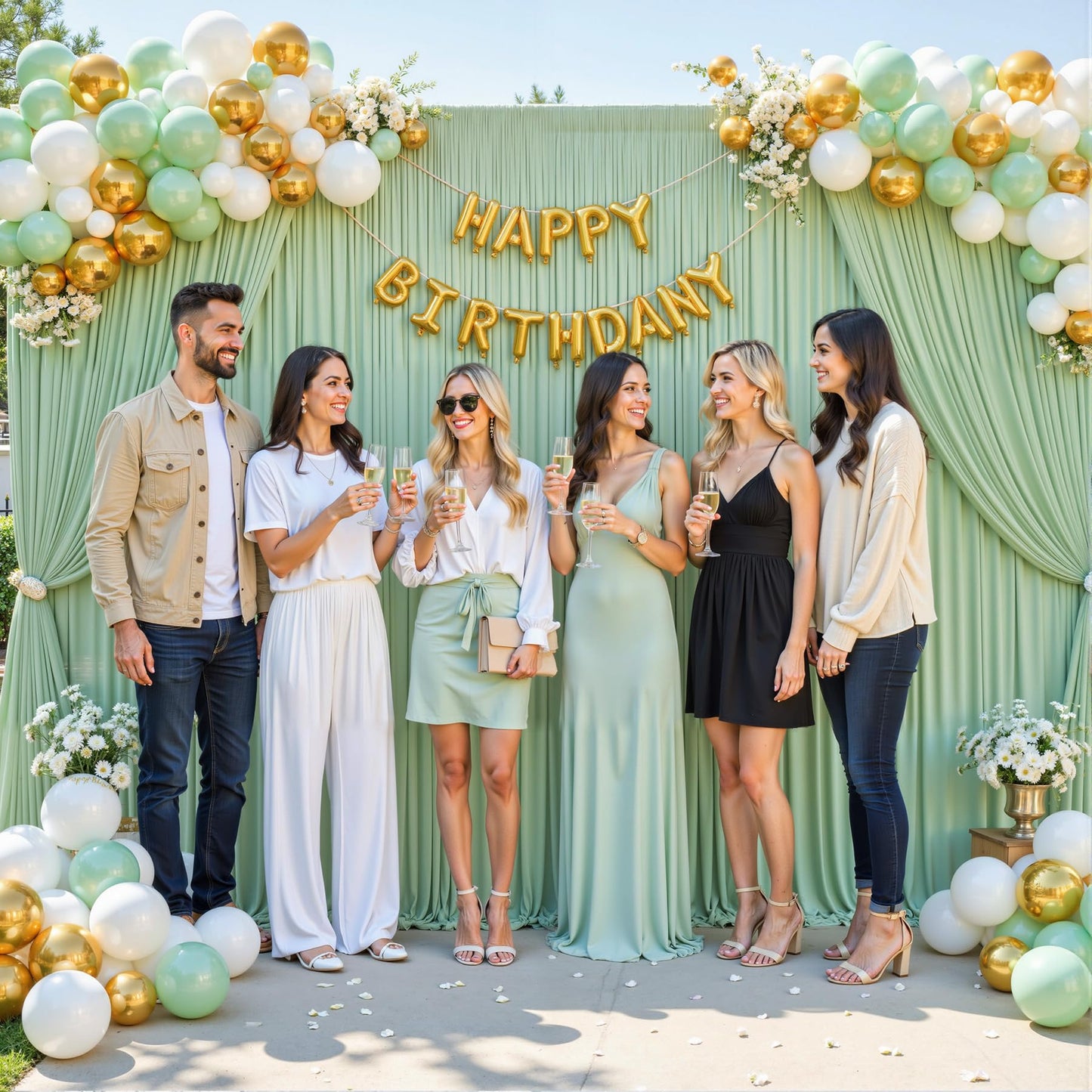 Sage Green Backdrop Curtain for Parties Wrinkle Free Dark Green Photo Curtains Backdrop Drapes Fabric Decoration for Baby Shower Birthday Party Photography 5ft x 7ft,2 Panels