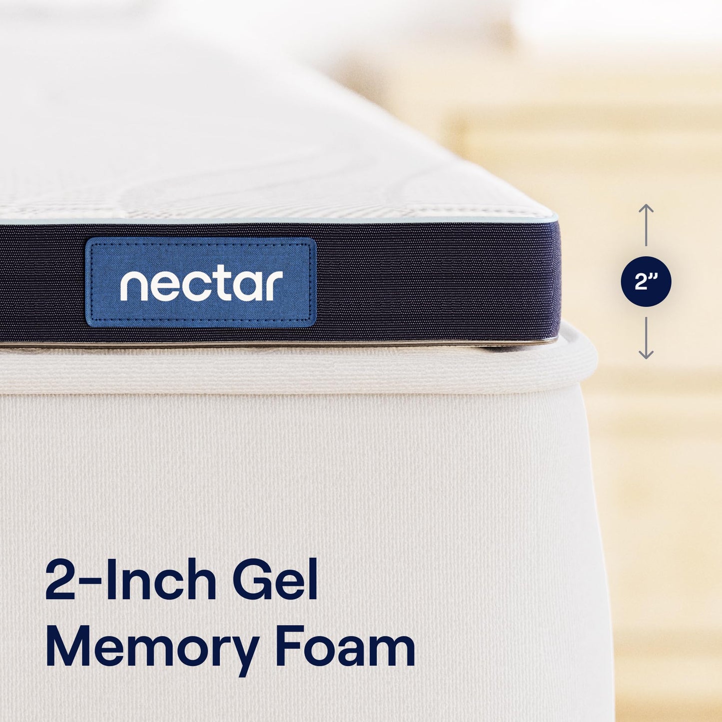Nectar Soft Mattress Topper - Full - 2" Gel Memory Foam Mattress Topper - Breathable & Comfortable - Back Pain Relief - Cooling Comfort, Enhanced Support, and Spine Alignment