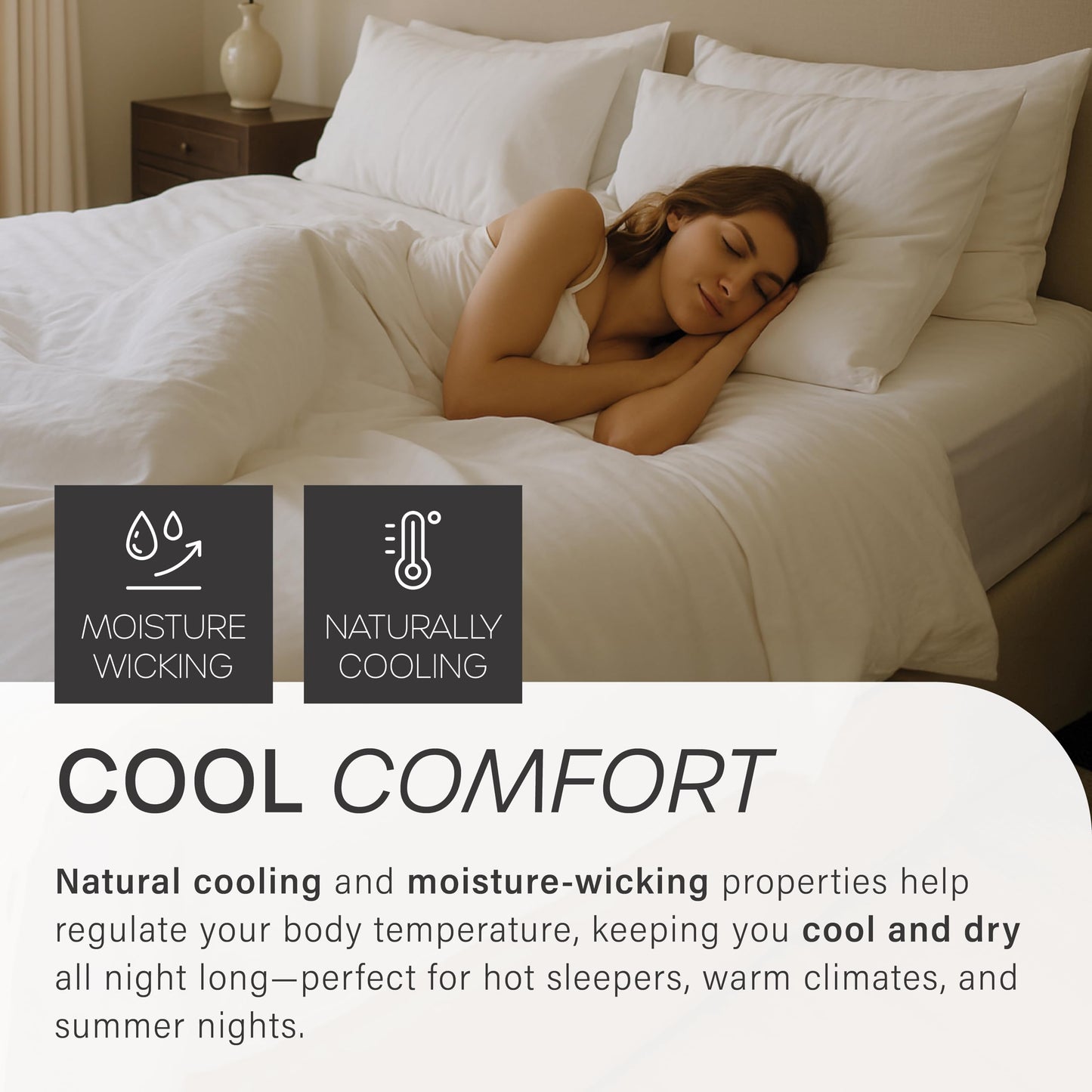 HARMONIC SILVER Eucalyptus Collection Split King Size Sheet w/Silver Ions | 100% Tencel | Ultra Soft | Cooling for Hot Sleepers | 18" Deep Pocket [Charcoal]