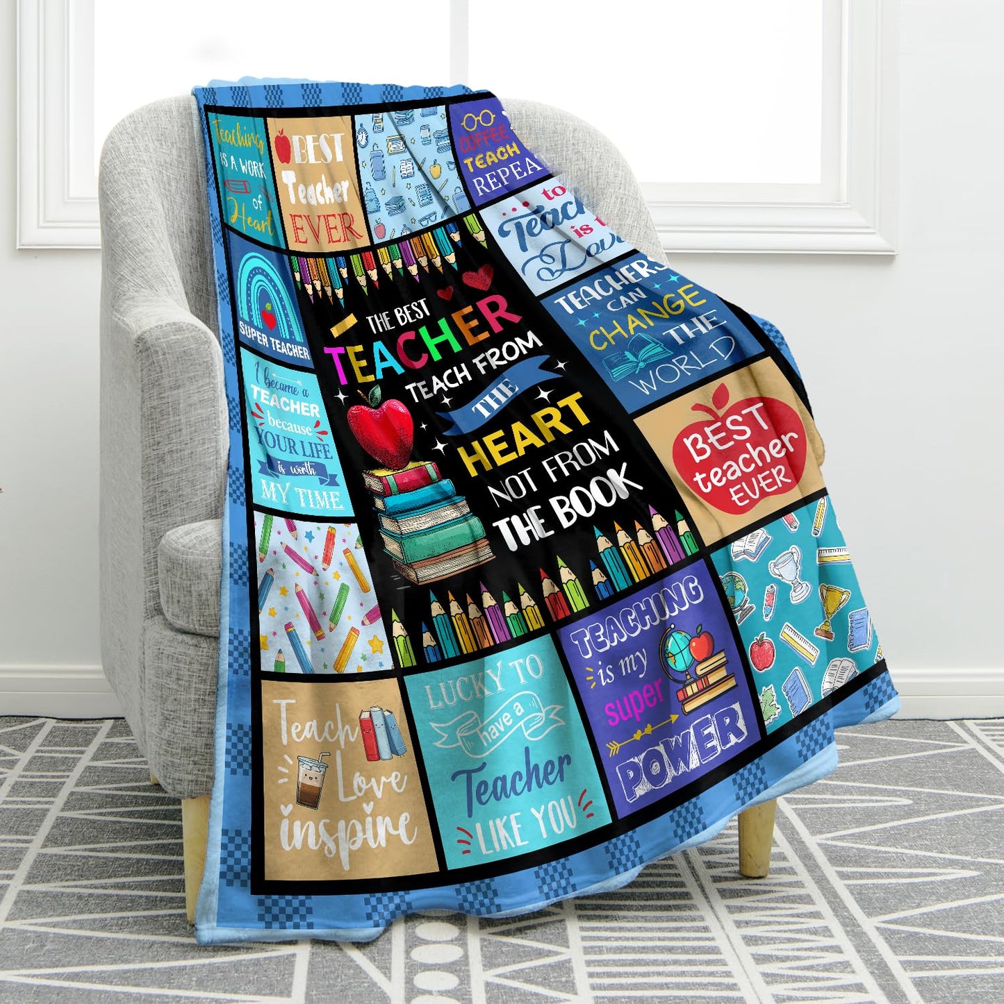 Jekeno Teacher Gifts for Women Men, Teacher Appreciation Gifts Throw Blanket, Birthday Gift for Teachers Mentor, Teachers Gift Ideas for Teacher's Day Christmas Retirement Graduation