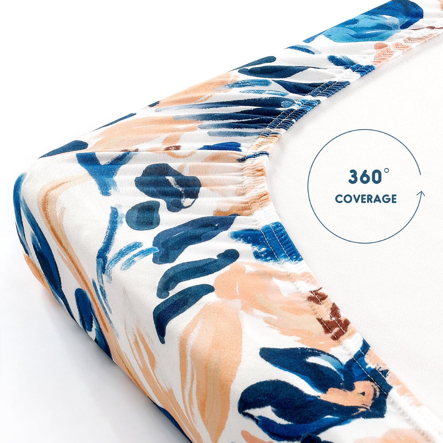 GRSSDER Pack n Play Sheets Fitted 3 Pack, Stretchy Ultra Soft Jersey Knit Pack and Play Sheets, Universal Fitted Portable/Mini Crib Mattresses Snug and Safe, Dream & Blush Flora Print