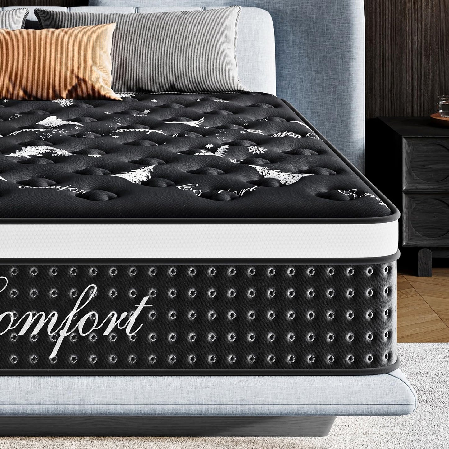 Twin Mattress, 12 Inch Twin Size Mattress in a Box, with Cooling Memory Foam & Pocket Springs, Extra Firm Feel Mattresses, Pressure Relief & Motion Isolation, CertiPUR-US Certified, 75"L x 39"W