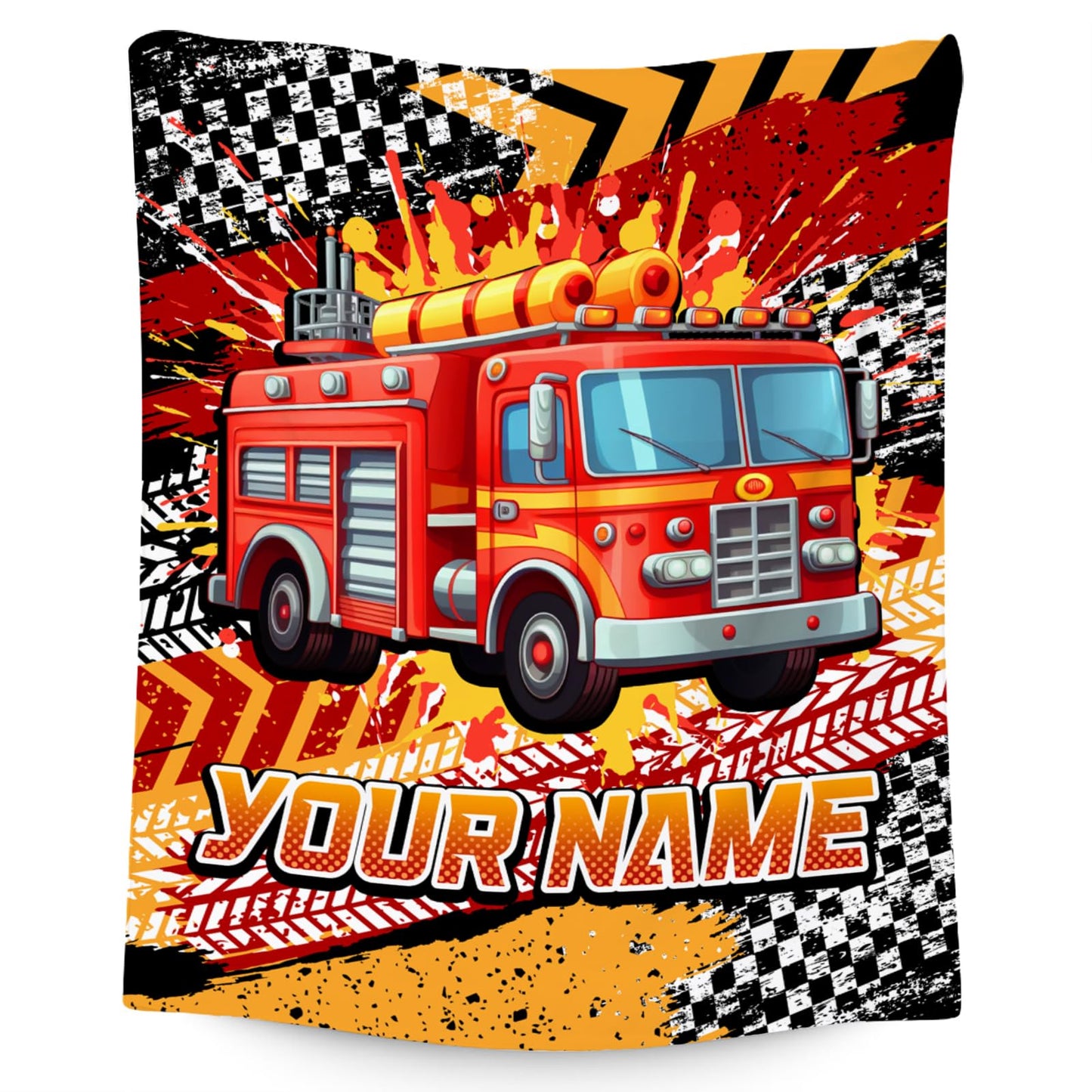 Toddler Boy Blanket, Fire Truck Blankets for Kids, Personalized Gifts for Boys, Cozy Soft Throws for Bedding, 4 Size